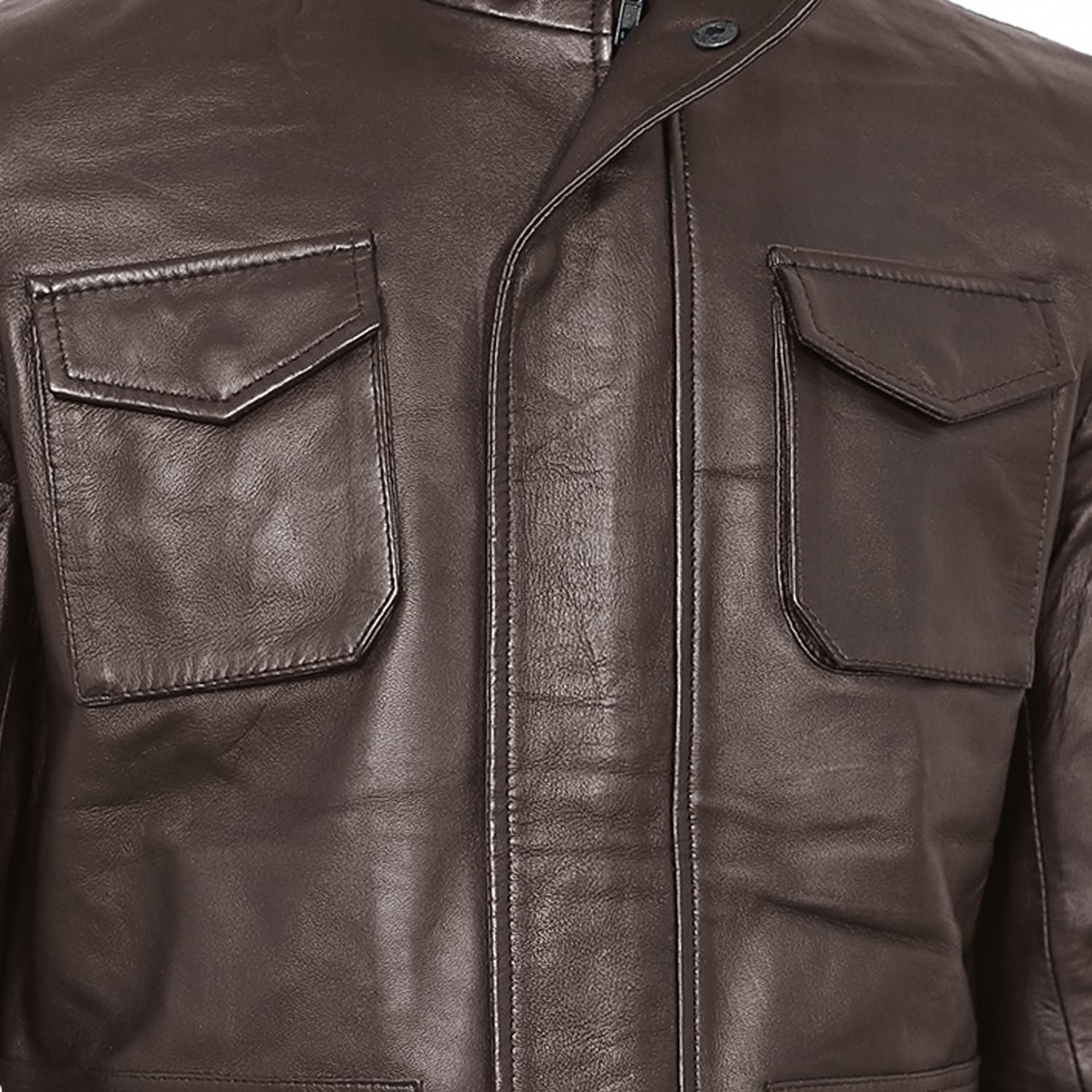Men's Genuine Black Real Sheep Leather M65 Military Field Jacket