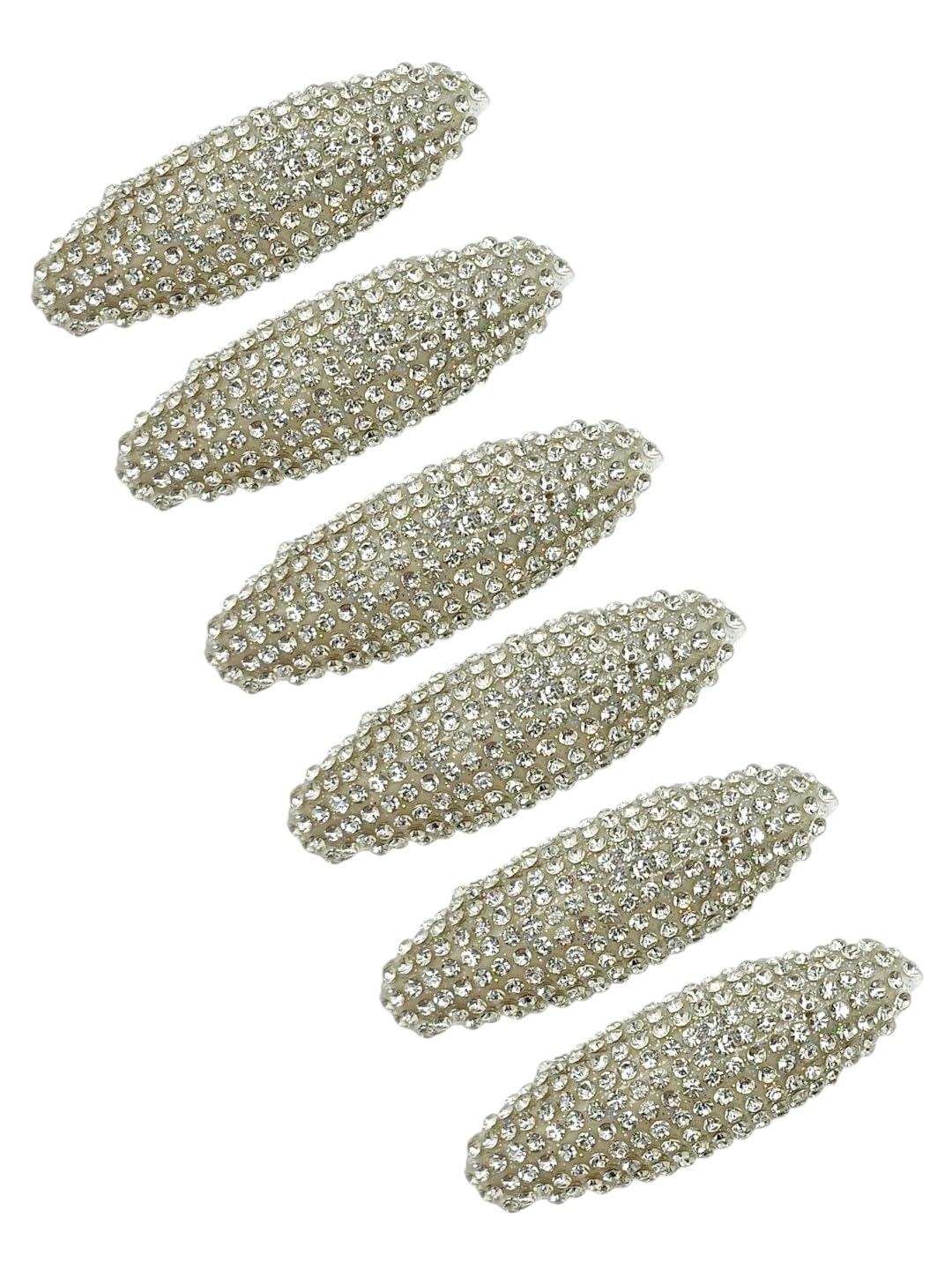 Set Of 6 Silver Embellished CZ Safety Saree Pin For Women and Girls-image-44