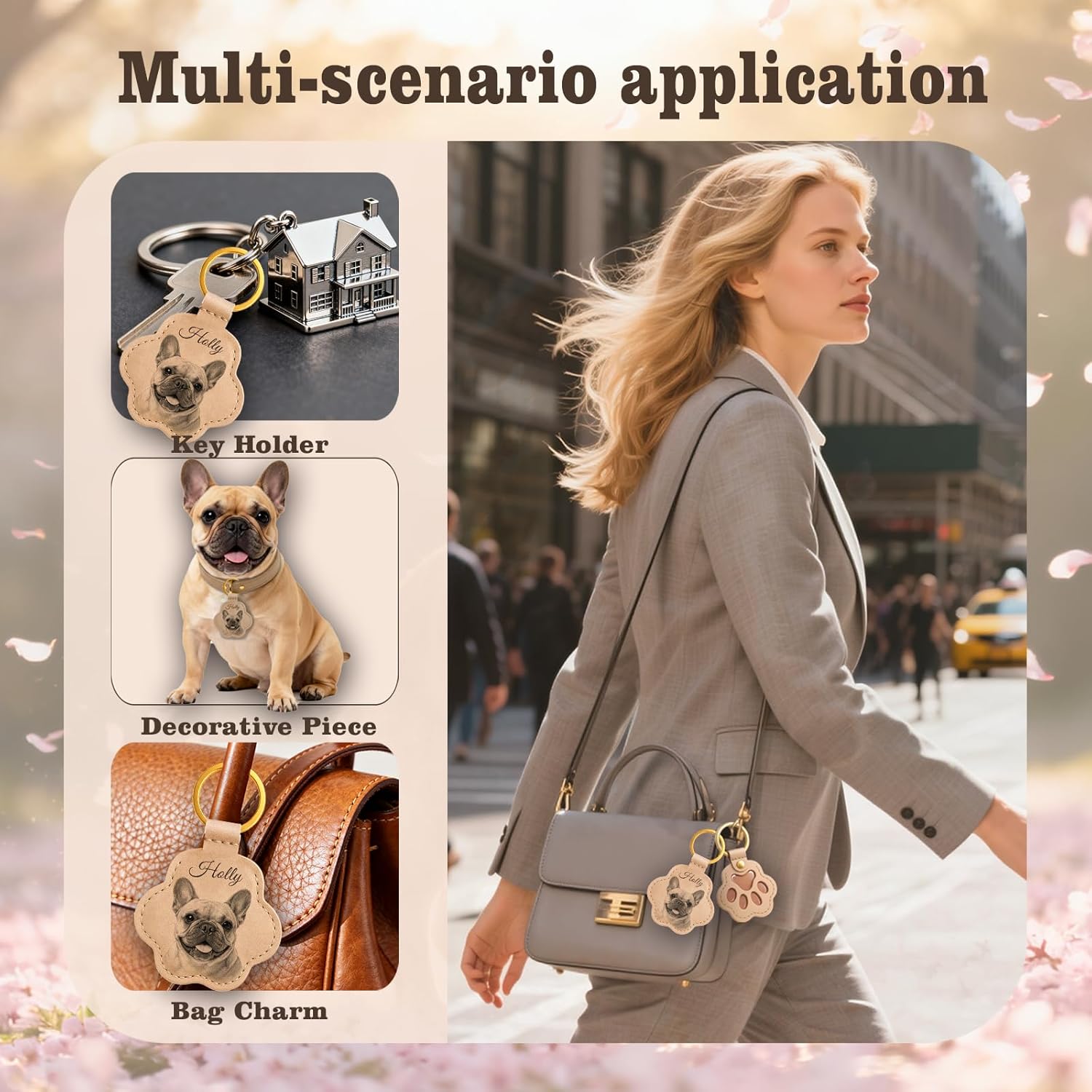 Personalized Pet Memorial Gifts for Dogs, Custom Name Paw Shaped Leather Keychain, Handmade Keepsake Cat and Dog Hair Keyring - Image 7