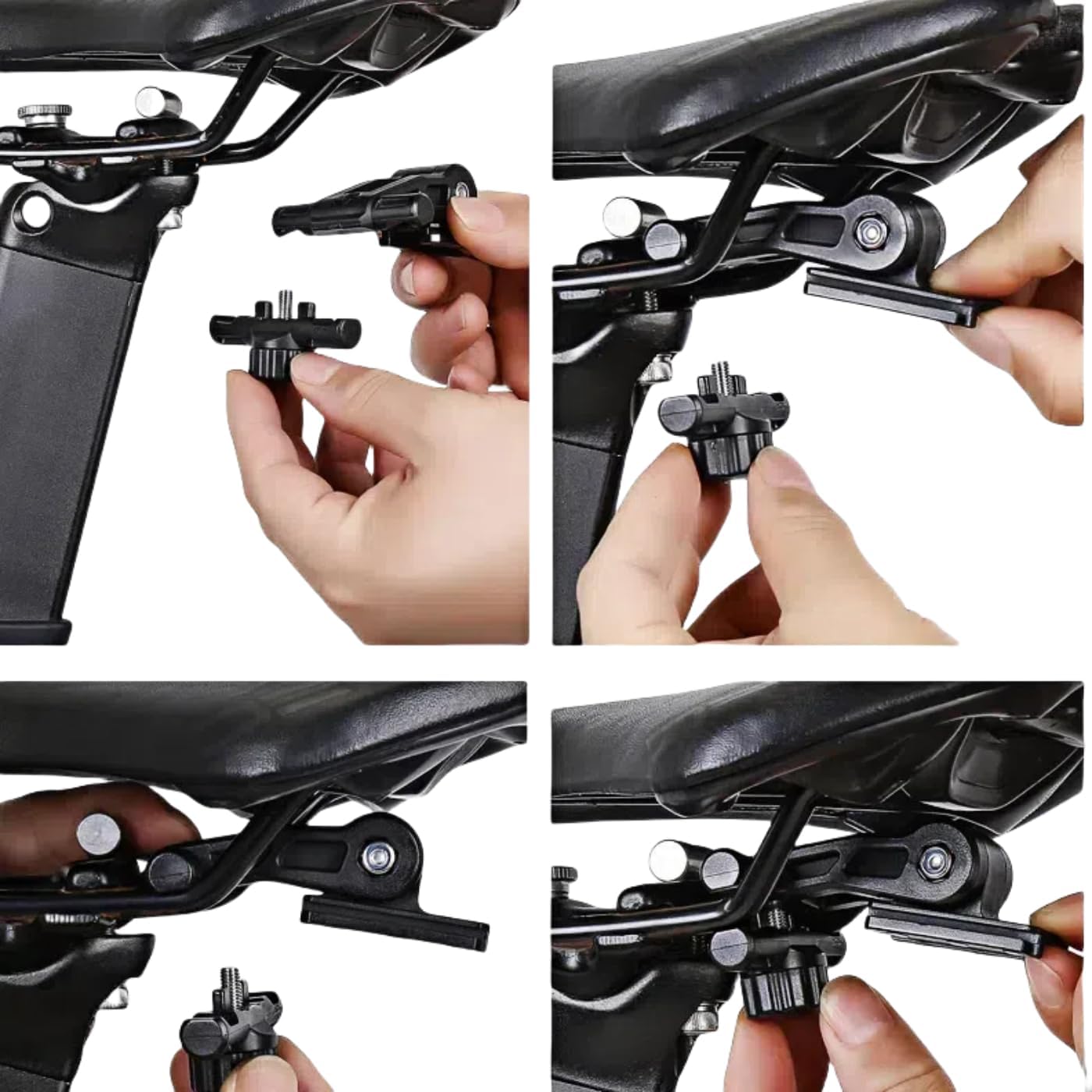 WILD MAN Bike Seat Bag Bicycle Saddle Bag Under Seat Waterproof Hard Shell Bike Compatible with Phones Under 6.8”(GD700,Black)
