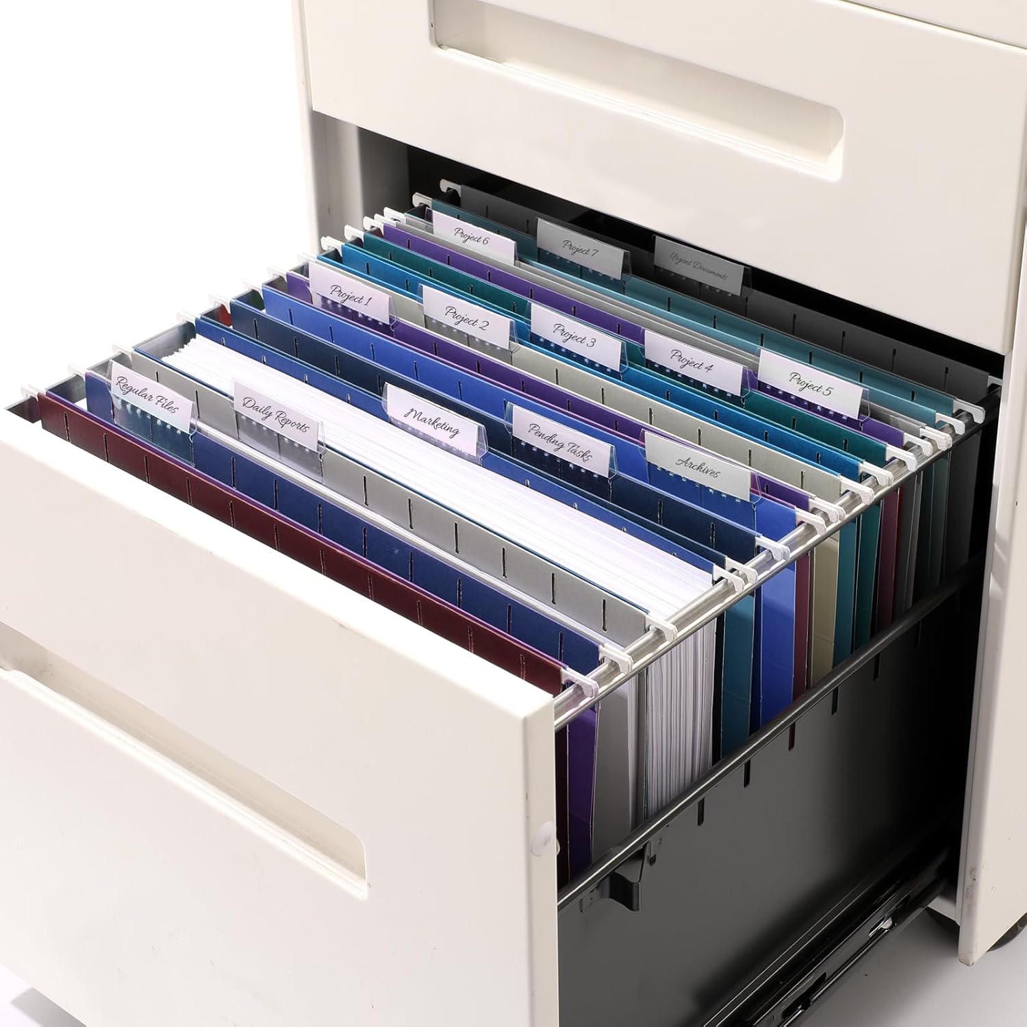 SUNEE Hanging File Folders Vintage Colors, 25 Pack Letter Size File Folders with 1/5-cut Tabs, Stay Organized for Your Home and Office Bulk File and Documents - Image 7