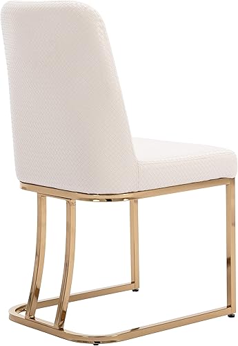 Miniatura 22 de Juego de 2 sillas de comedor modernas, tapizadas de piel sintética tejida, sillas de cocina laterales de mediados de siglo, sillas sin brazos con