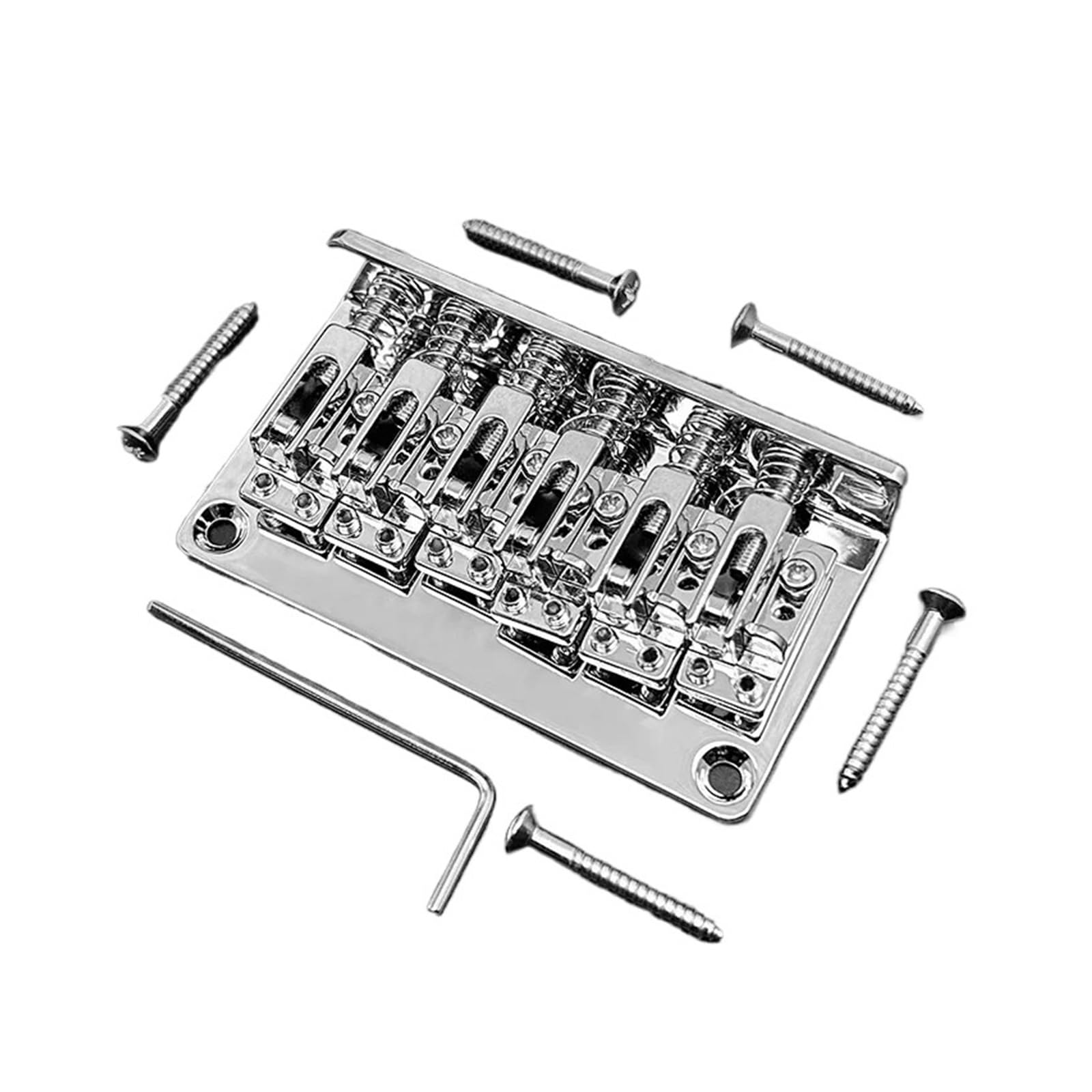 Ponte for chitarra elettrica a 12 corde Hardtail in metallo 73x40.3MM-10.5 Fondo/corpo passante a doppio percorso(Chrome)