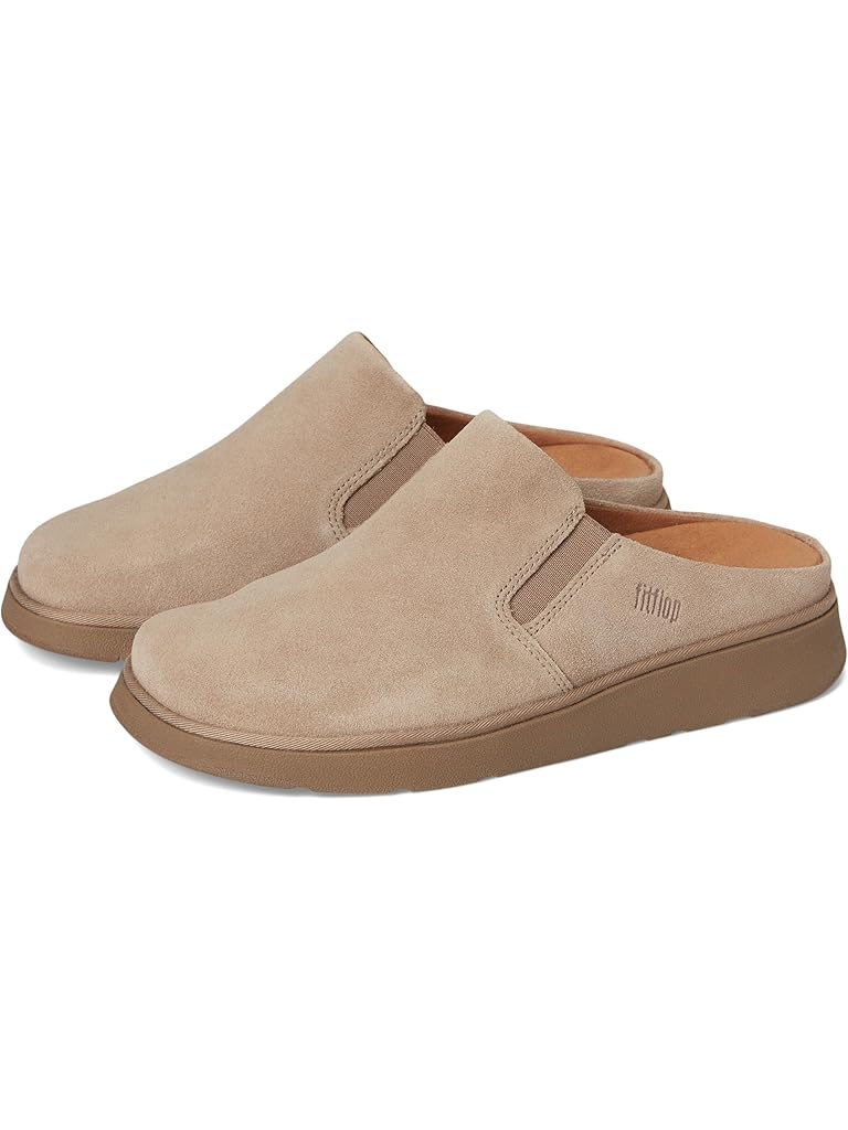 Taupe FitFlop Gen-FF Elasticated Suede Mules