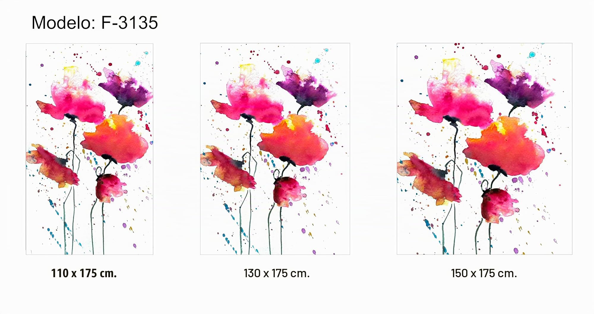 Estoralis Flores y Plantas | Estor Enrollable Diseño Moderno | Translúcido Estampado Digital | Modelo F-3135 | 130 x 180 cm (Ancho/Alto) Tamaño Tela 147 x 175 cm | Estores para Ventanas y Puertas