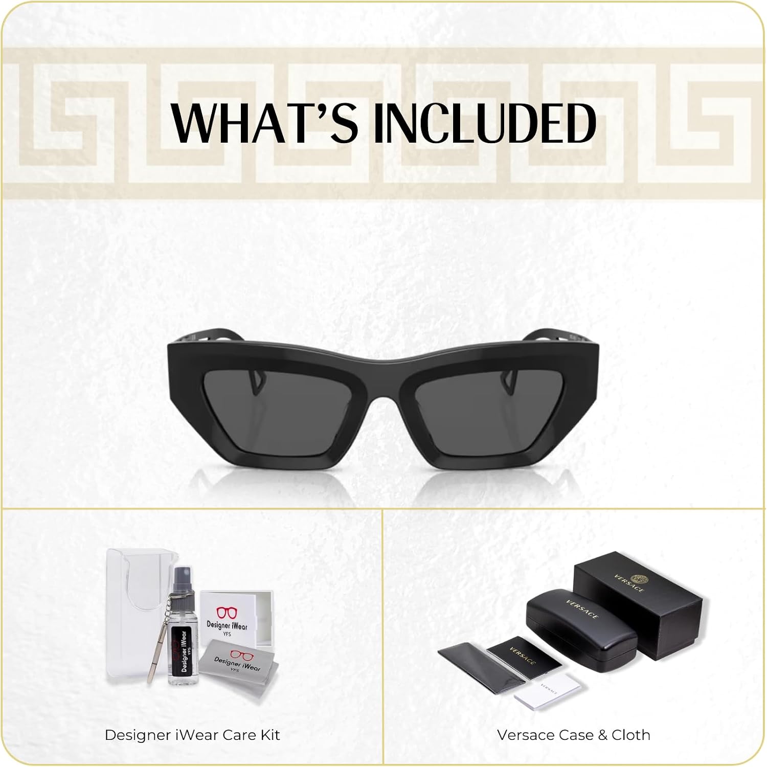 Versace VE4432U Cateye Sunglasses for Women +BUNDLE with ACCESSORY EYEWEAR KIT