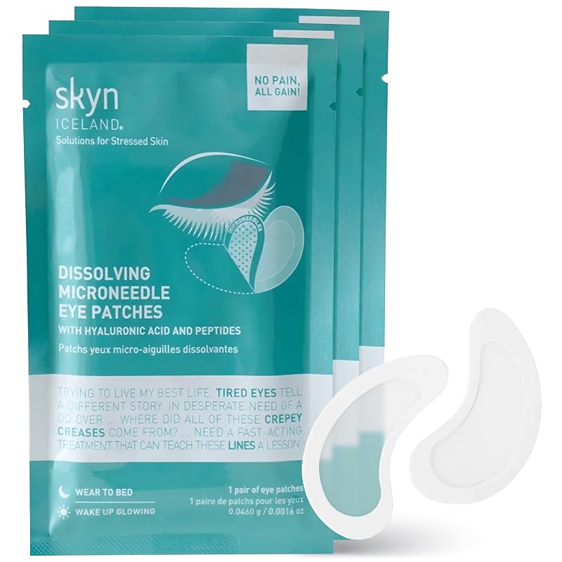 skyn ICELAND Adesivos para a Região dos Olhos com Microagulhas Dissolvíveis, Ácido Hialurônico e Peptídeos