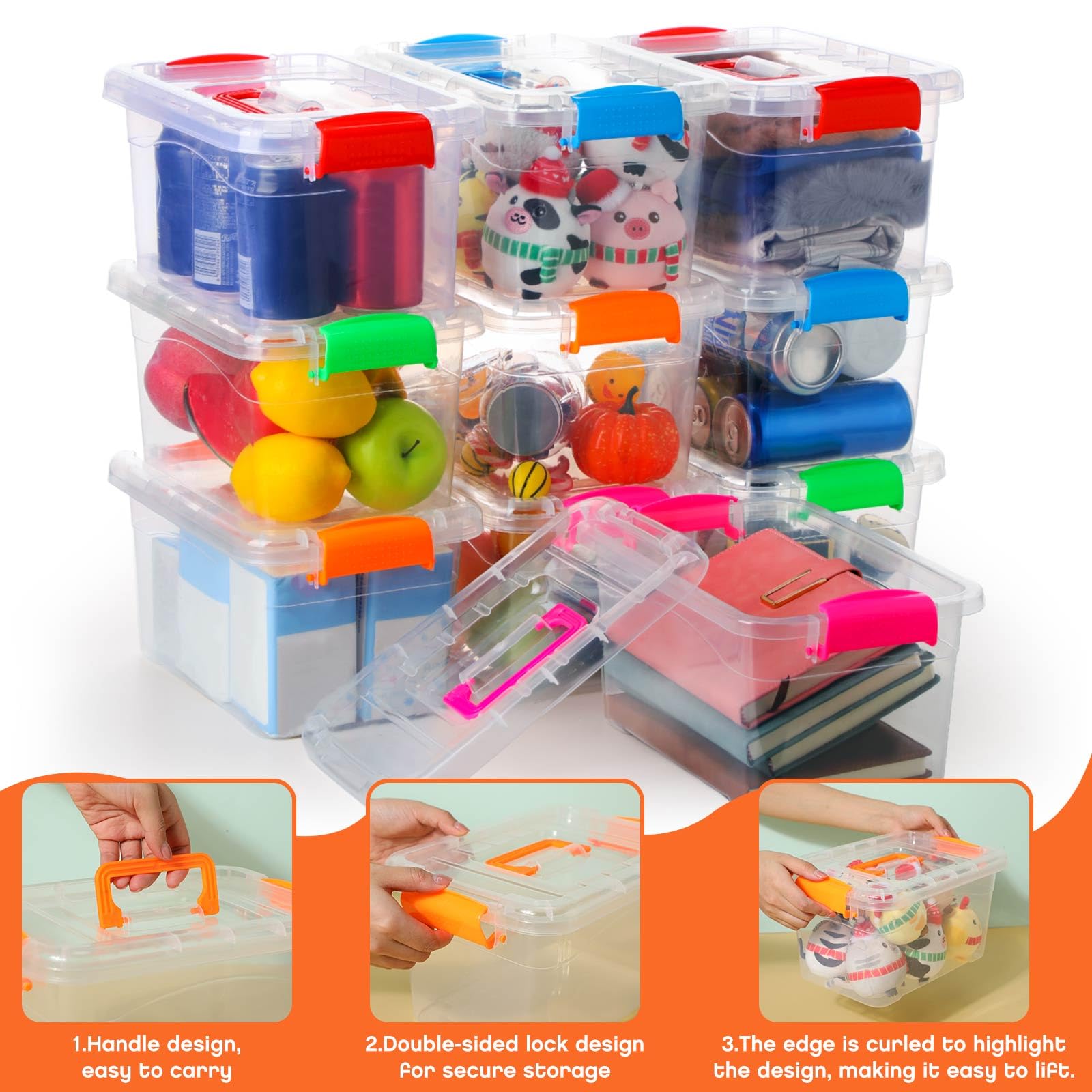 Amazon.com - Suzile 10 Packs 7.5 Qt Toy Handle Storage Bins with