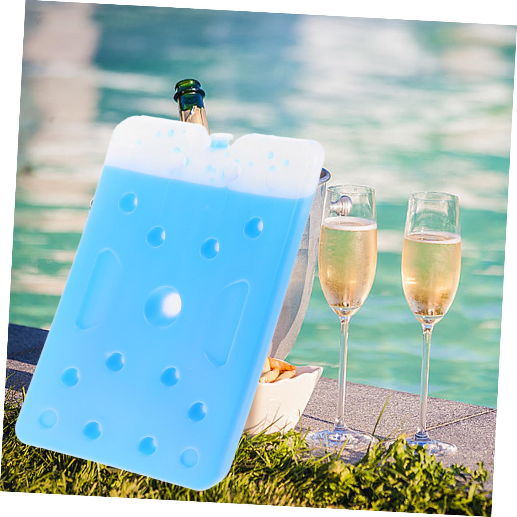 BESPORTBLE Bloc de Glace Réutilisable 1500ml en PE Bleu pour Glacière