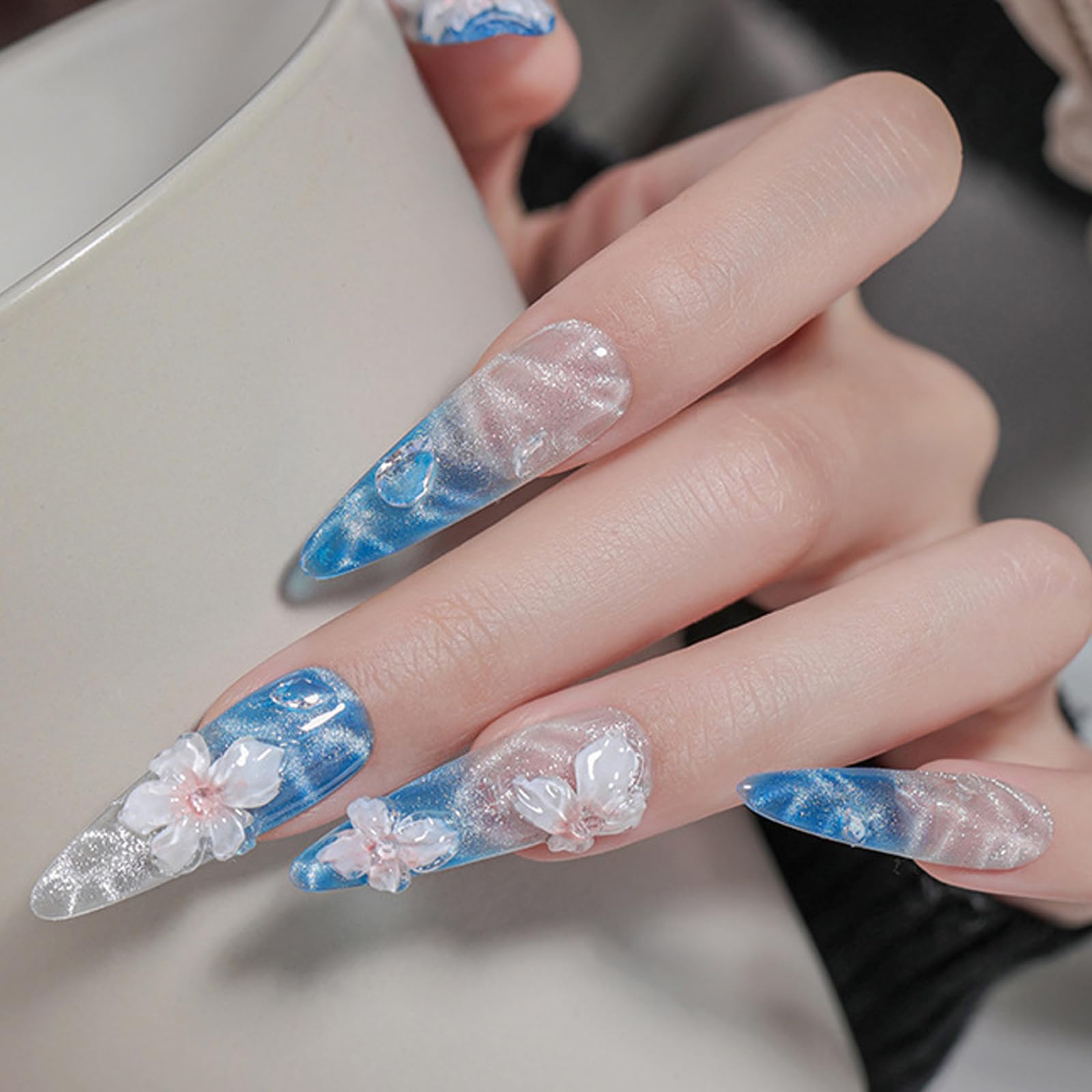 Lot de 40 perles magnétiques œil de chat pour nail art - Outil magnétique pour vernis gel avec effet d'ondulation d'eau