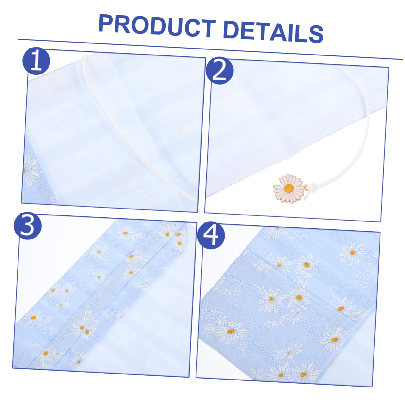NUOBESTY 4pièces Couverture De Tissu Décorative Housse De Réutilisable Pour Carnet De Scrapbooking Design Unique Avec Motif De Marguerite