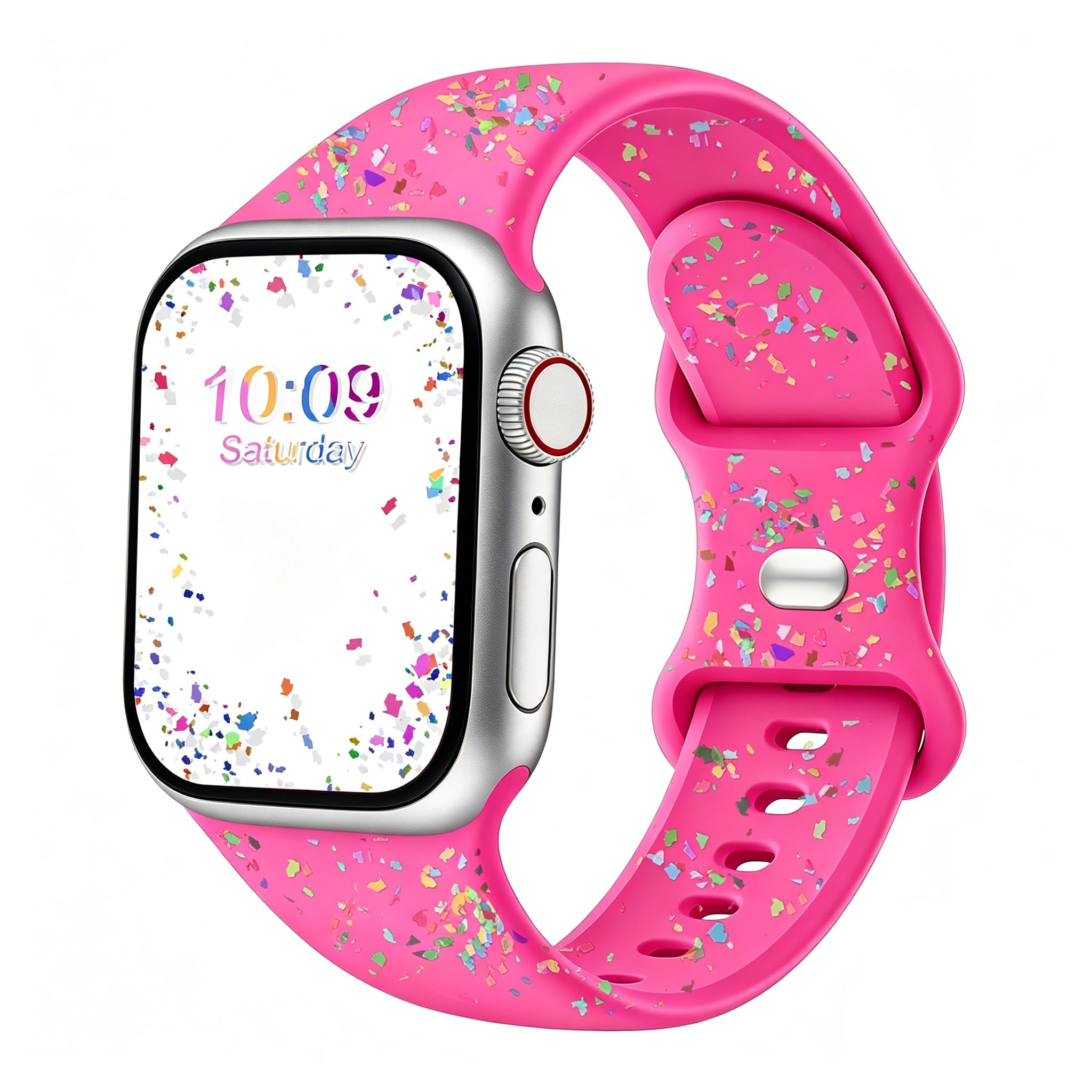 CREFORT Sport Bands Compatible with Apple Watch Band Women Men 40mm 38mm 41mm 42mm 44mm 45mm 46mm 49mm ,Soft Wristband Waterproof Replacement Strap