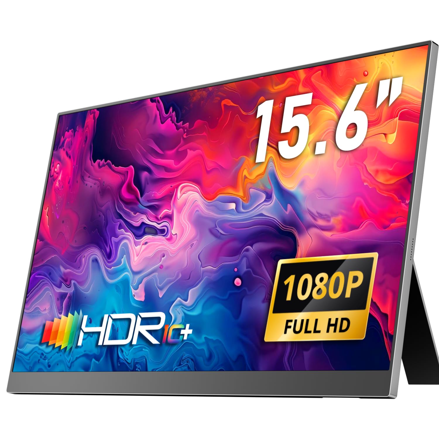Yodoit Monitor Portátil 15,6", IPS FHD 1920×1080P Pantalla Portatil con Soporte, Conectividad USB-C y HDMI, Altavoces Integrados, para Computadora Portátil/PC/Mac/PS4/PS5/Xbox/Switch Etiqueta Energética