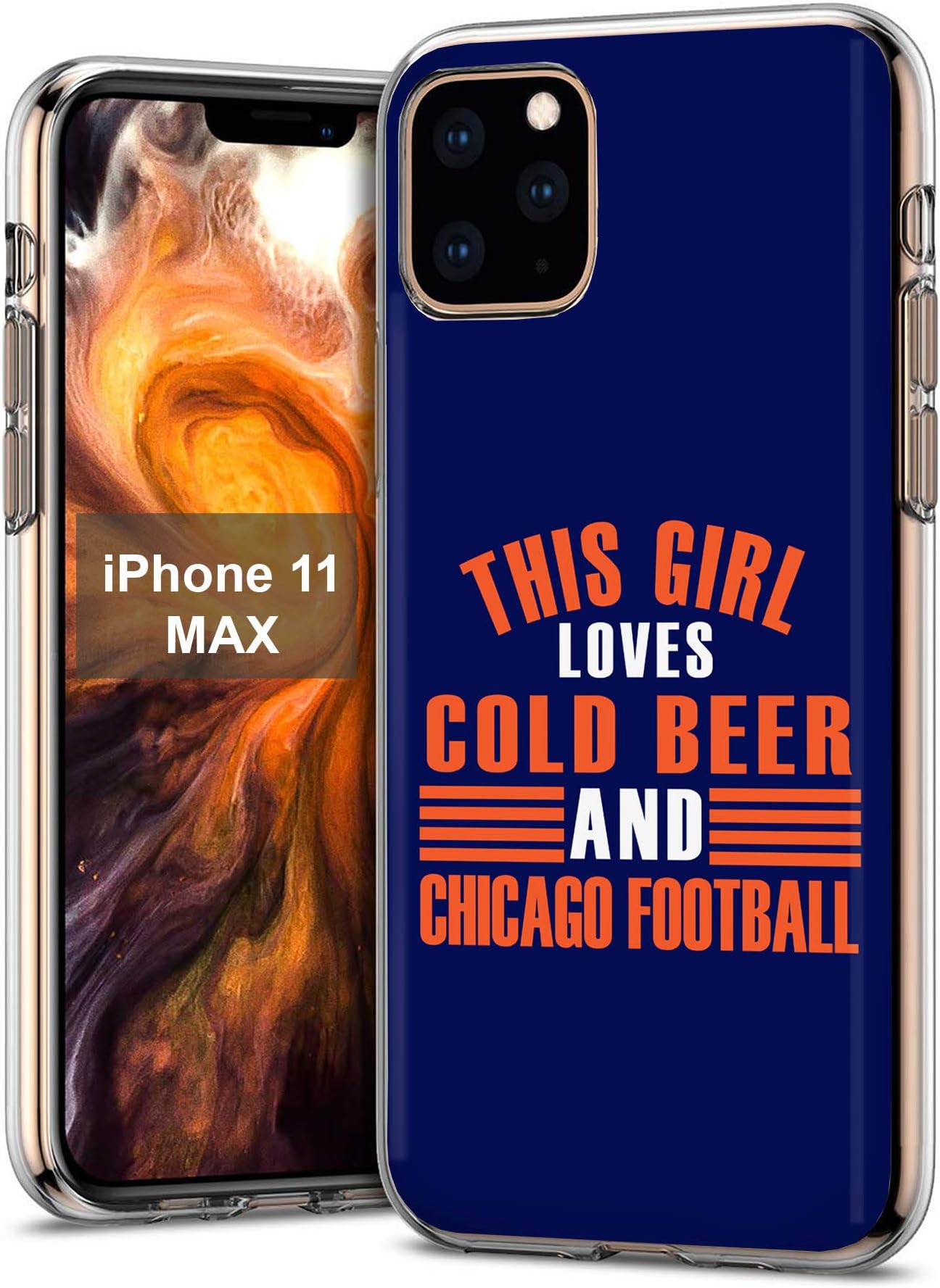 MOBIFLARE Slim Case for Apple iPhone 11 Pro Max, Beer and Football Design Light, Flexible, Corner Protection Thin Gel Phone Case
