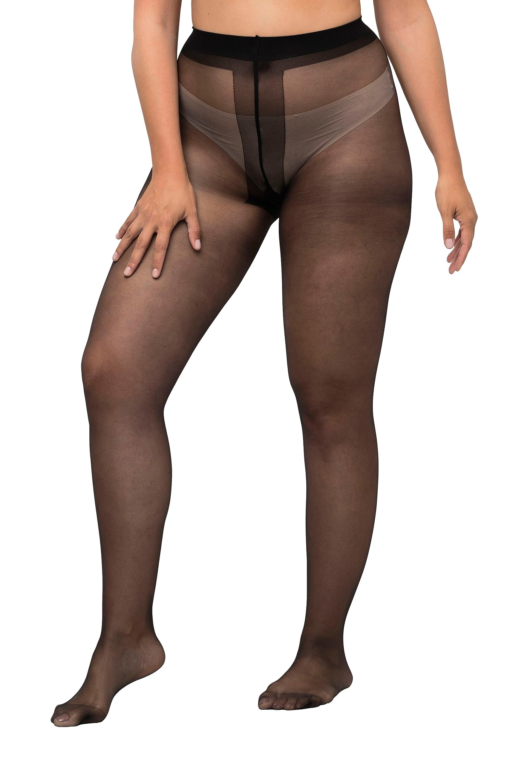 Ulla Popken Damen Feinstrumpfhose, Laufmaschenstopp, Ernergy Support, 20 den