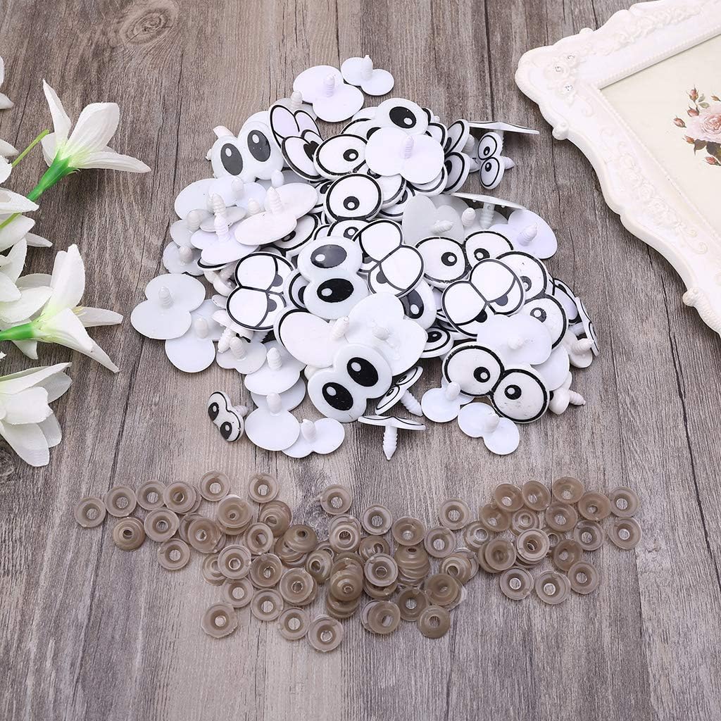 100 Pieces of Cute Cartoon Concealed Button-Shaped Big Eyes Suitable for Craft Scrapbook Decoration Eyes