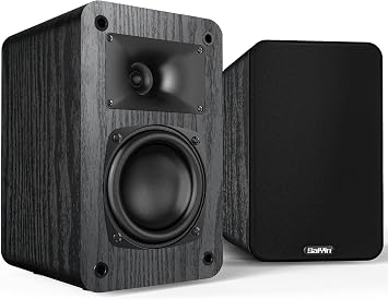 Saiyin Passive Bookshelf Speakers, 2-Way Passive Speakers, 3.5" Woofer & Silk Horn Tweeter, 60Hz Bass for Home/Office/Theater Pair Needs Amplifier or Receiver to Operate