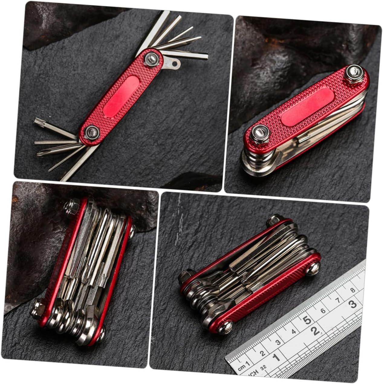 Balacoo Multi-Function Bike Repair Tool Kit Foldable Inner Hexagon Wrench Set for Outdoor Cycling Sturdy Steel Accessories for Bicycle Maintenance and Tire Repair