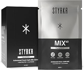 – Styrkr MIX60 Energy Powder Sachets - 60g of Carbs - Pack of 12 Energy Powder Drink Mix for Cycling & Running - Approved by Endurance Atheletes - Advanced Dual-Carb Formulation - 12x Pack