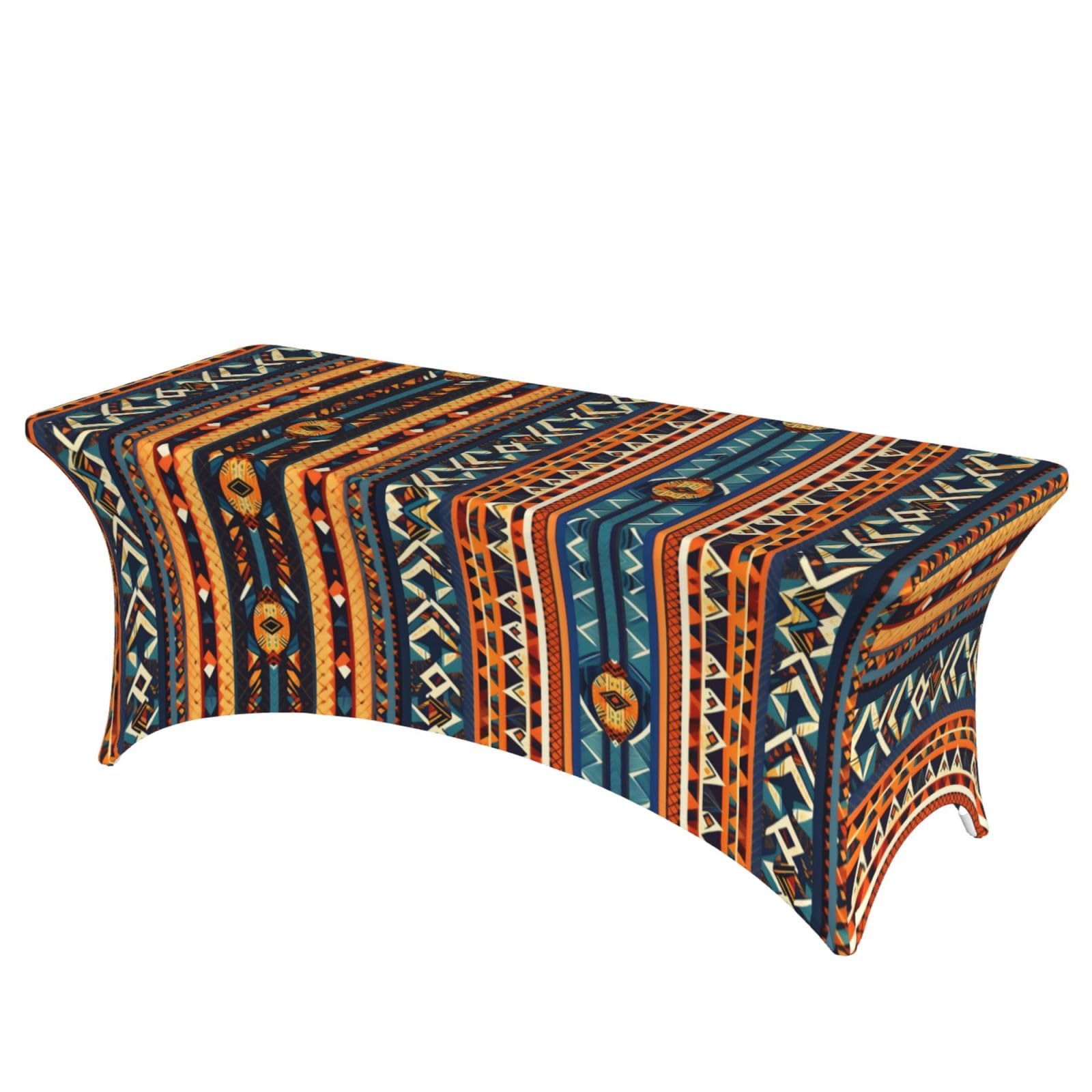Nappe rectangulaire élasthanne infroissable 1,8m EdWal aux motifs nationaux africains