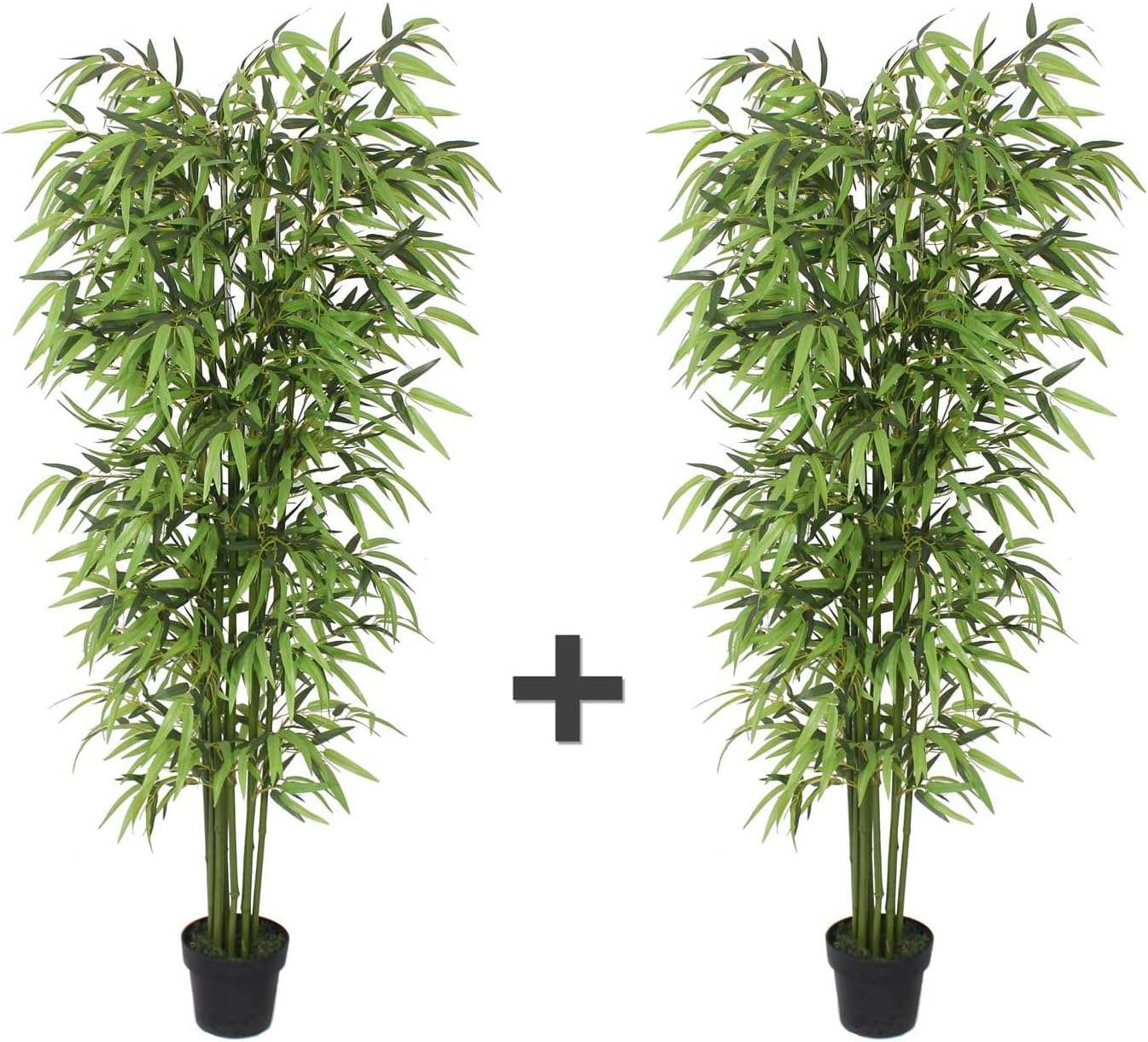 Pair AMERIQUE 6 Feet Artificial Plant Bamboo Trees with Nursery Pots