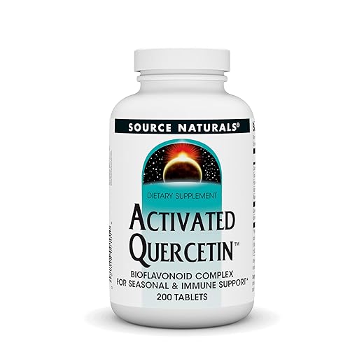 Source Naturals Activated Quercetin - Plant-Derived Bioflavonoid Complex - Seasonal & Immune Defense - 200 Vegetarin Friendly Tablets