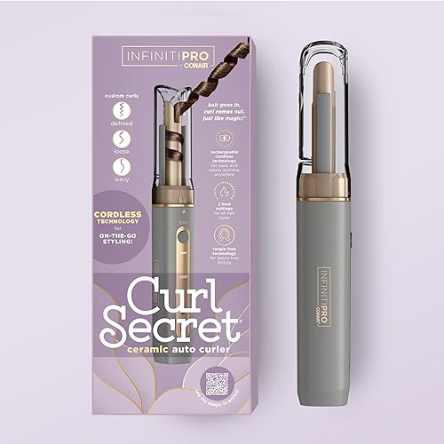 Miniatura 7 de INFINITIPRO by Conair Curl Secret - Mini rizador automático, barril de 12 pulgada, rizador de pelo inalámbrico para todo tipo de cabello y