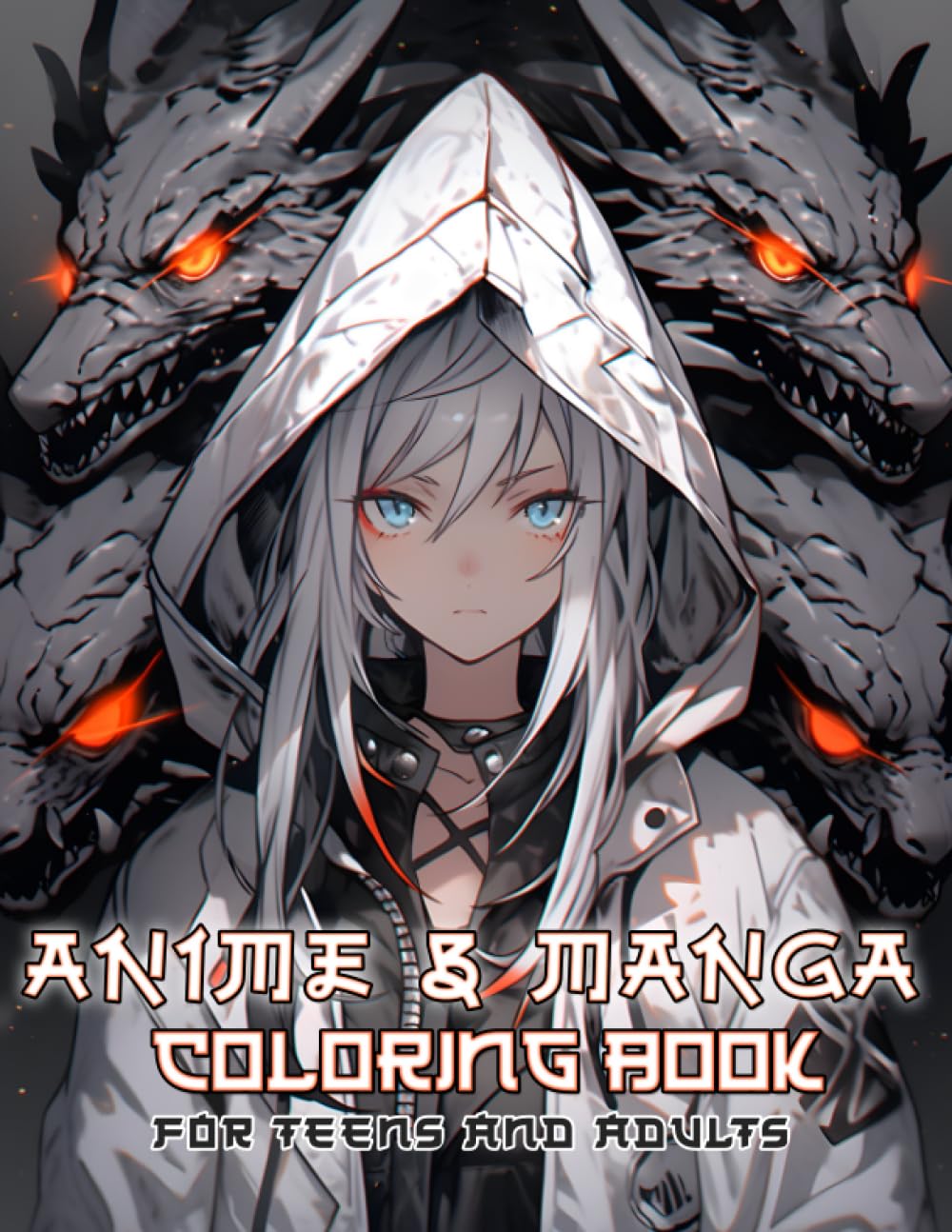 Anime and Manga Coloring Book for Teens and Adults: Immerse yourself in the enchanting realm of Japanese portraits, where dragons, birds, lions, ... pages that beautifully depict kawaii girls