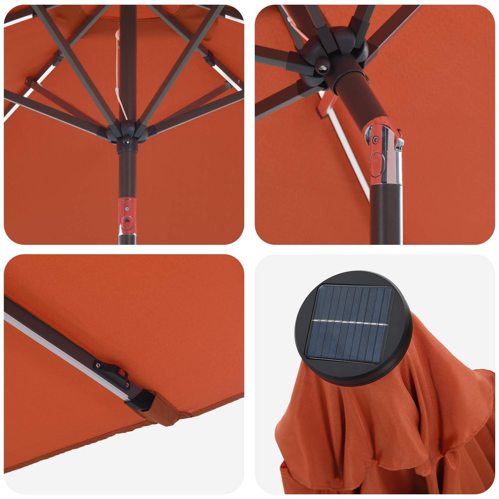 SYDE Parasol ogrodowy z oświetleniem LED i podstawą 200 x 300 cm
