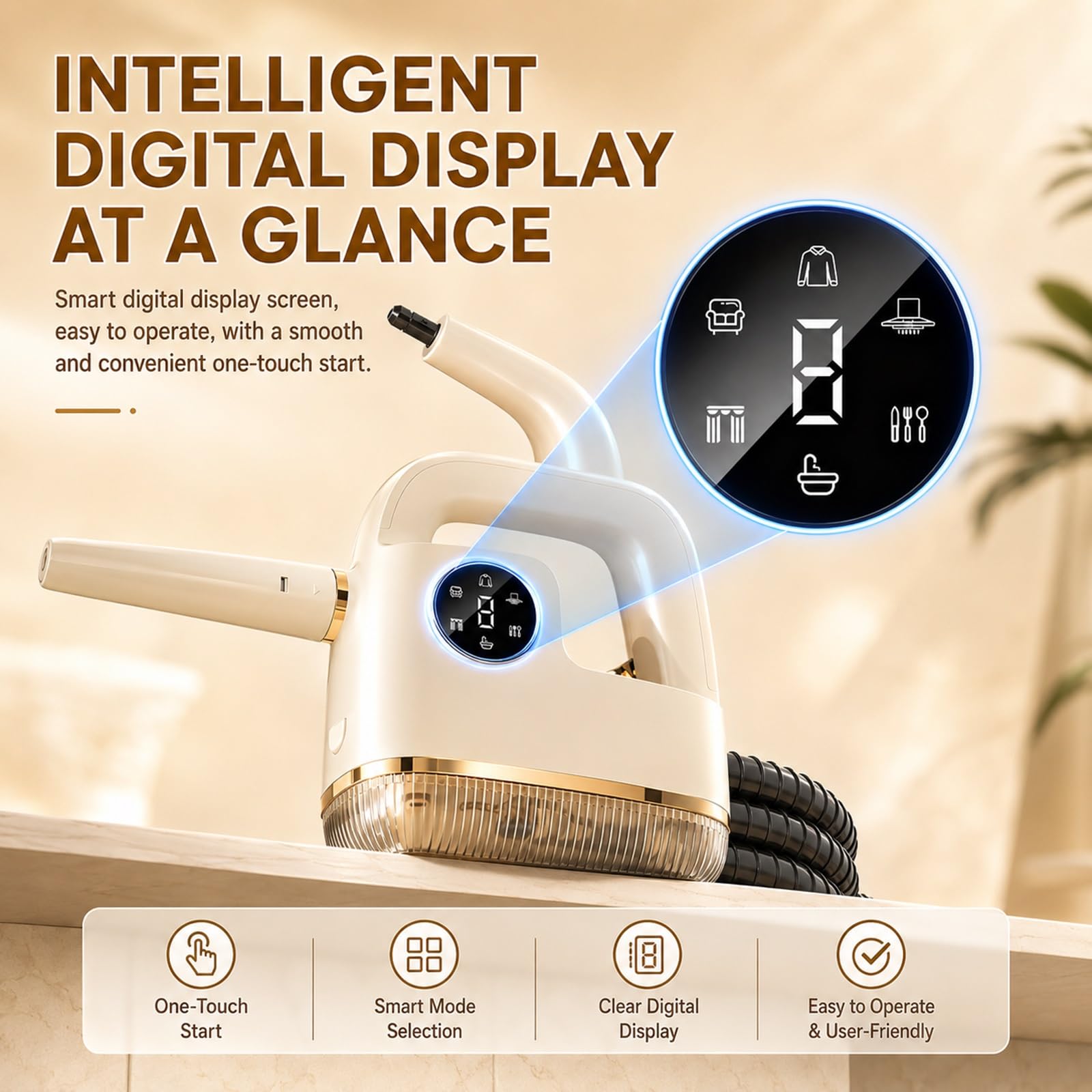 Limpiador de Vapors Portátil, Máquina Multiusos de Alta Presión para Hogar | Calentamiento Rápido 15s para Coche y Casa, Gran Depósito con Múltiples Accesorios para Sofá, Juntas y Cocina