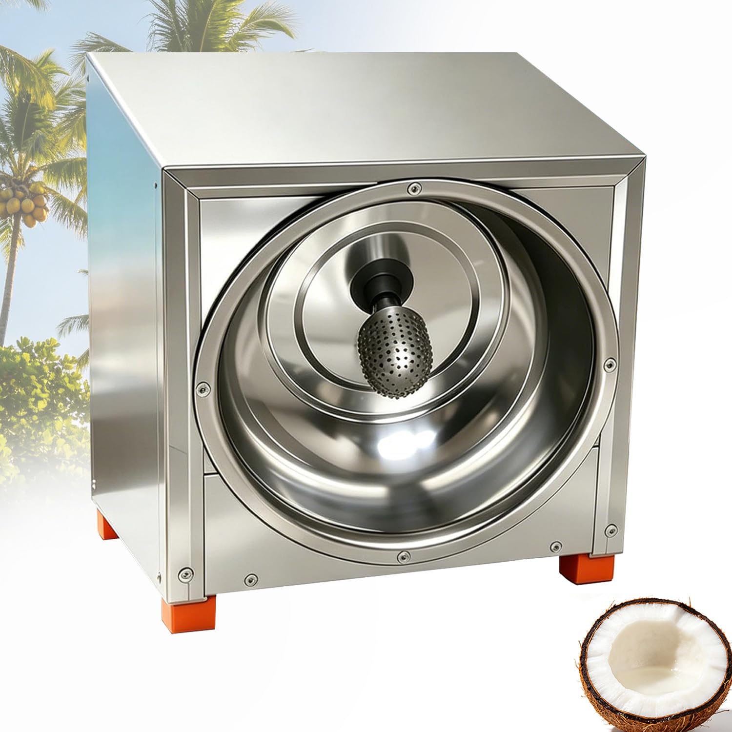 Ymnogjie Stainless Steel Electric Coconut Grater Shredder, Commercial Grade Coconut Meat Planer Machine, Reliable Coconut Processing Tool for Beverage Shops, Bakeries