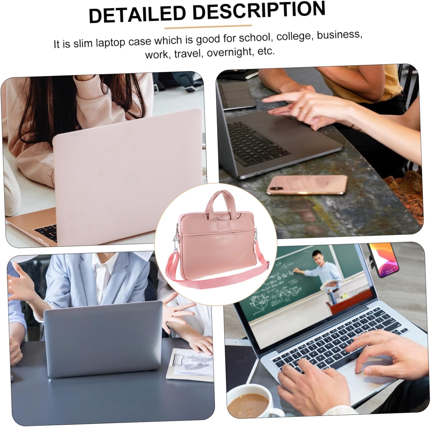 Laptop Tablet Carrying Bag Multi-functional Handbag for and Slim Lightweight Design Material for Work and Travel