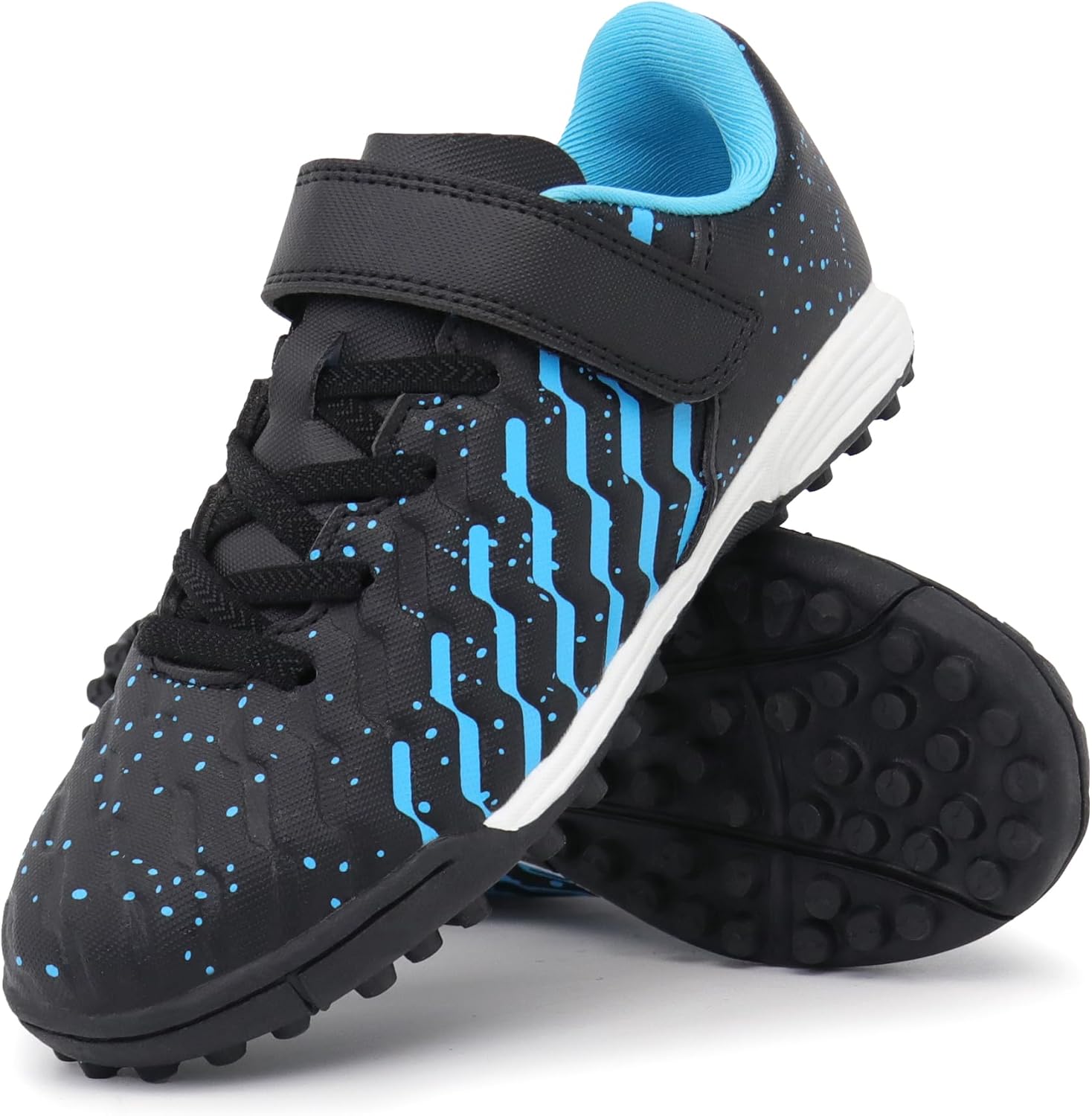 Tobfis Boys Girls Indoor Training Soccer Cleats Turf Soccer Shoe Unisex-Child Athletic Sneakers