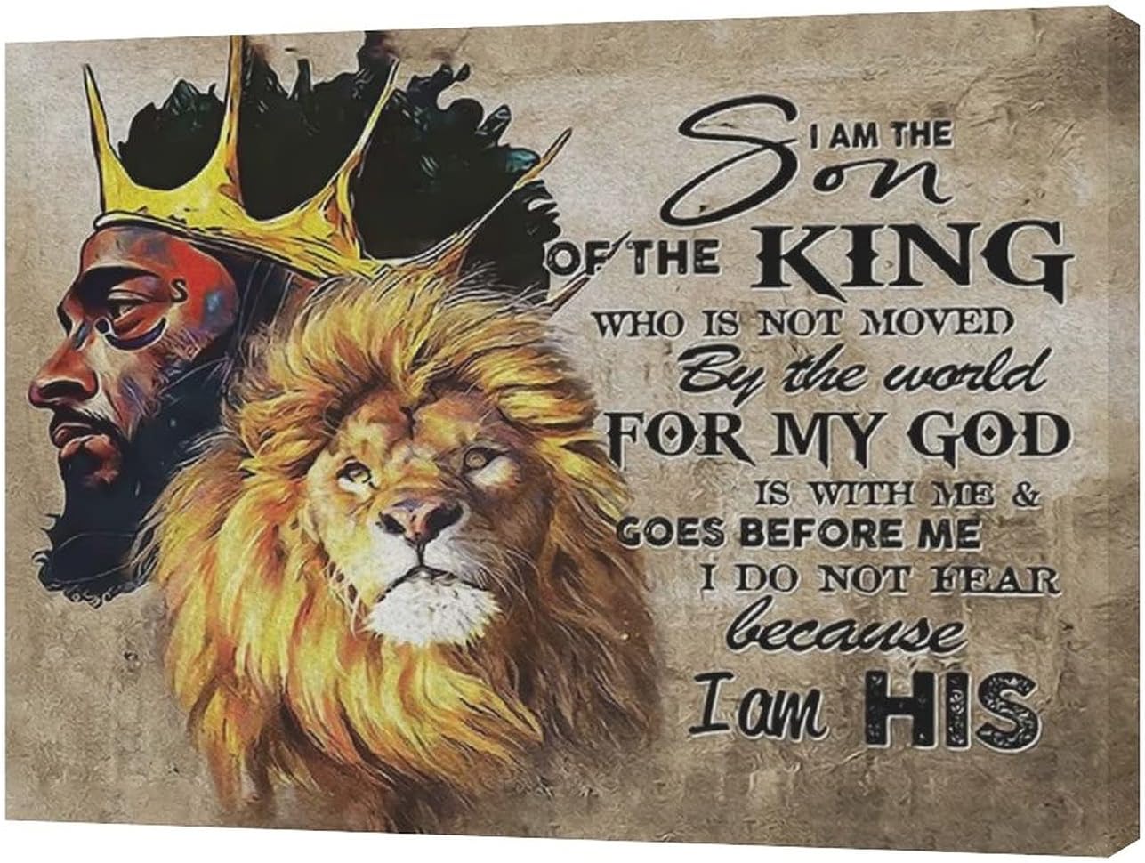 My Black King Quotes Buy African American Wall Art Lion And King Canvas Wall Decor Black Man  Poster Motivational And Inspirational Quotes Home Decor Afro Black King  Framed Artwork For Bedroom King Wall Decor For Men