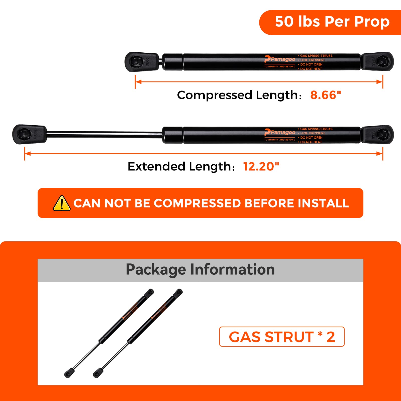 Snugtop Struts Snapklik.com : C16-12104 12 Inch 50 Lbs Gas Strut,12