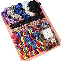 Vista 12 de YANRONG Ligas multicolores para el cabello para mujeres y niñas, sujetadores elásticos para cola de caballo, banda de goma para cabello grueso