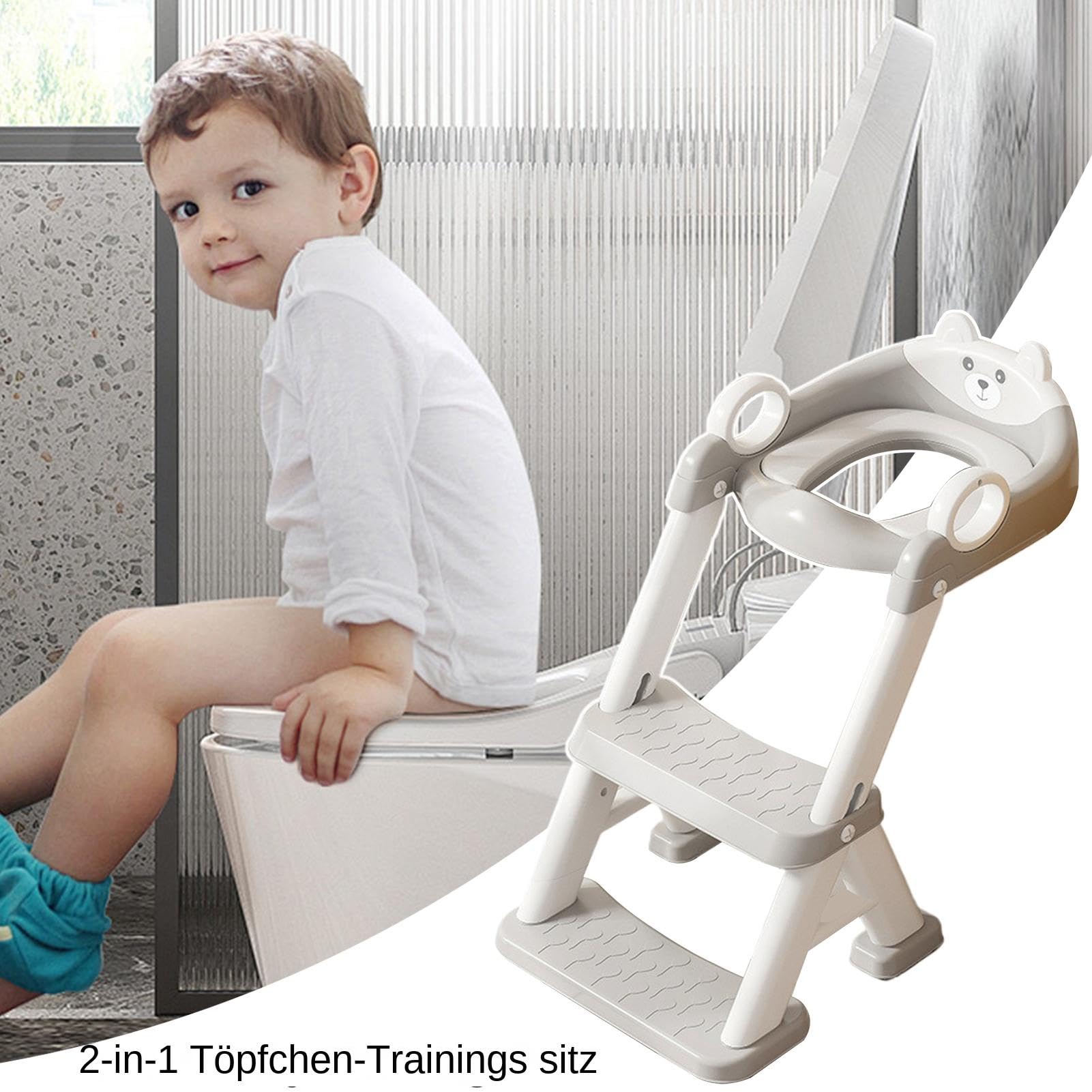 Scaletta WC per bambini aggiornata WC per bambini e ragazze, sedile WC 2 in 1 con scale, WC aggiornato per bambini e ragazze, sedile WC 2 in 1 con scale,