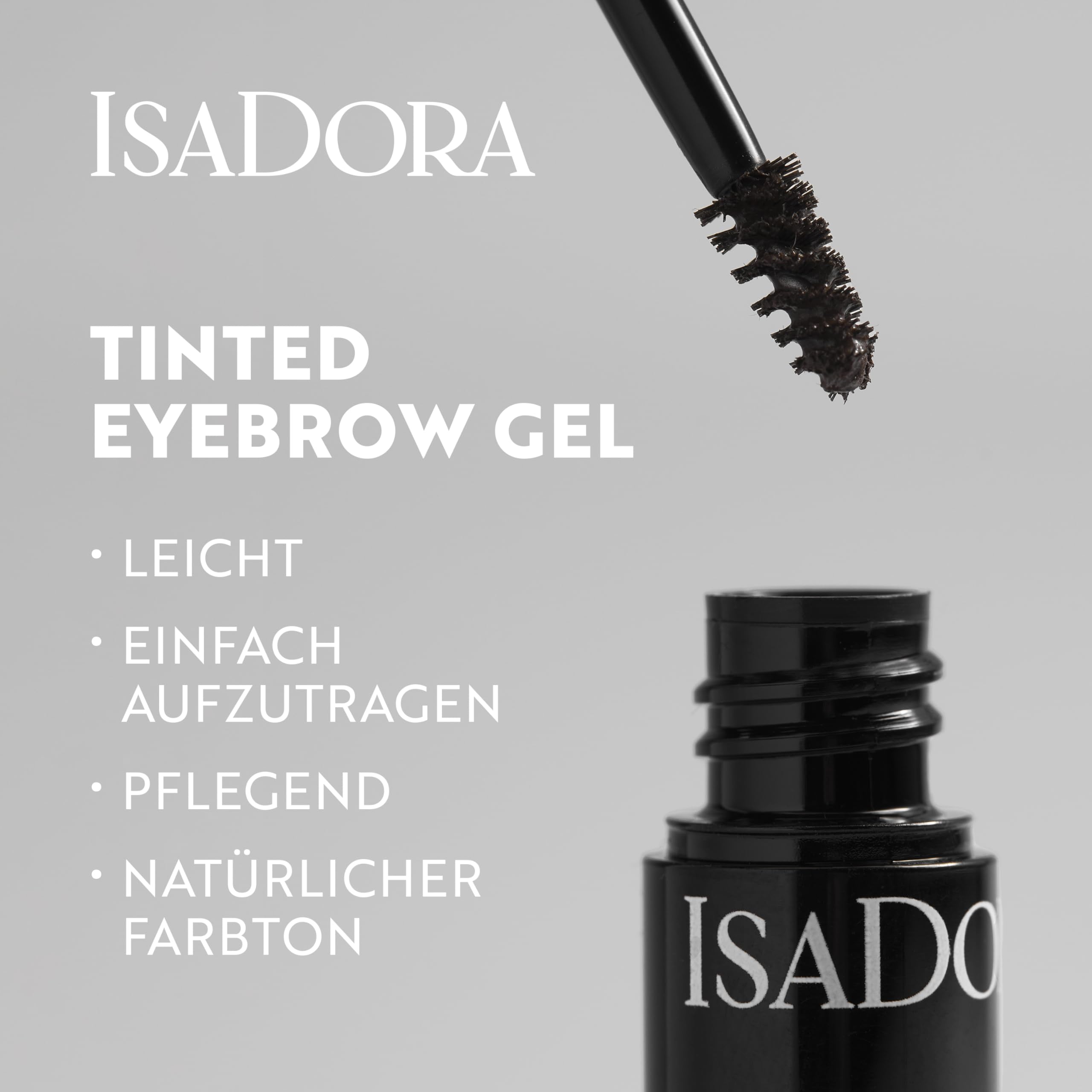 IsaDora Augenbrauen Gel mit Präzisionsbürste - Einfaches Fixieren und langanhaltendes Ergebnis - Für definierte und voller wirkende Augenbrauen - Augenbrauen Laminieren - Augenbrauengel Dark Brown