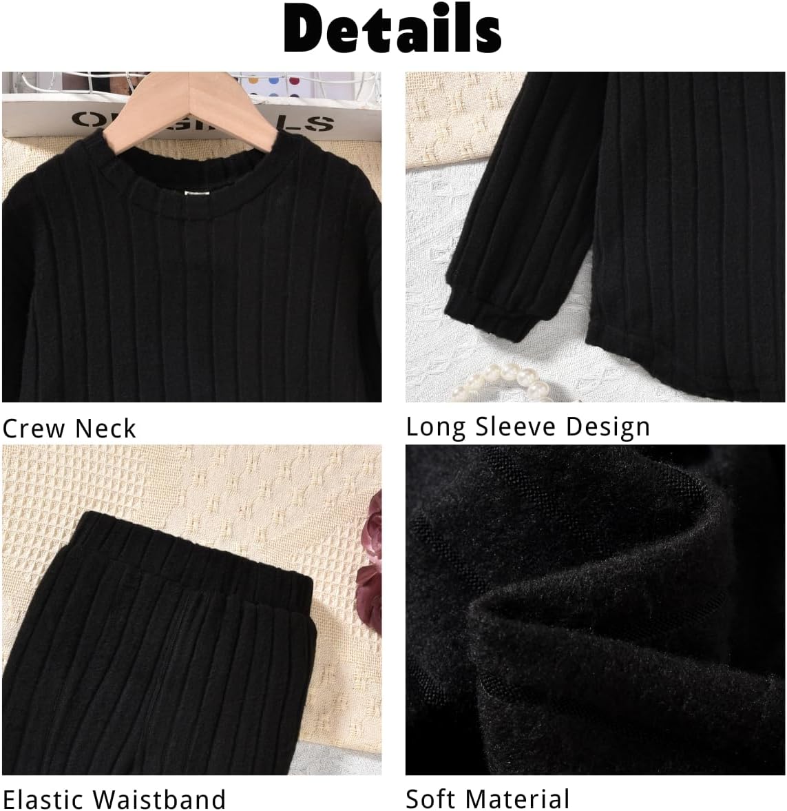 Aalizzwell Toddler Girl Flare Pants with Slit Outfit for 2T - 5T - Image 2