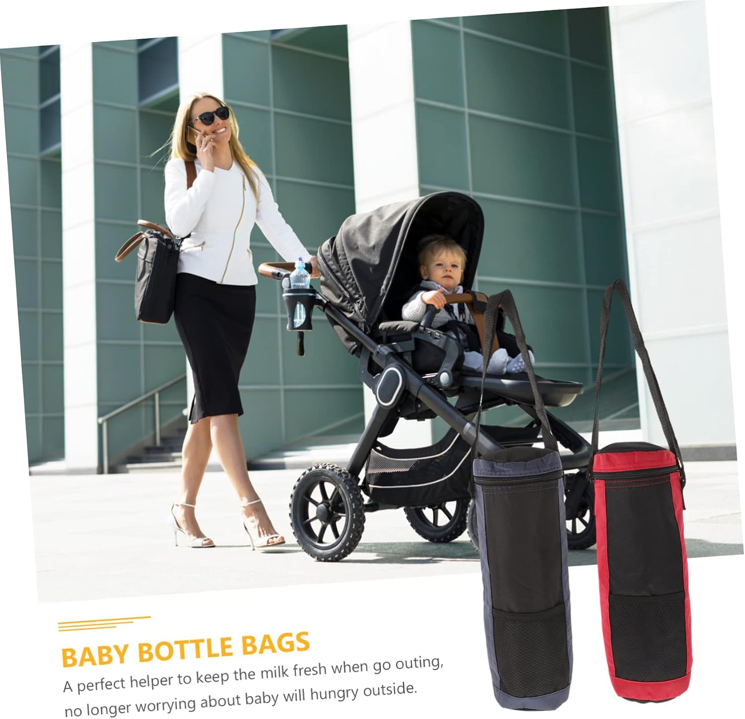 Toddmomy 2pcs Insulated Baby Bottle Bag for Travel Thermal Milk Bottle Oxford Cloth Cooler Bag Portable Breastmilk Storage for Nursing Moms