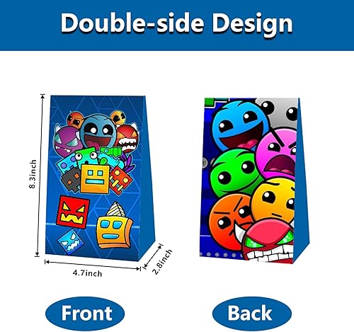 Miniatura 3 de MEGIMA 12 bolsas de regalo geométricas estéticas para fiesta de tablero, suministros de fiesta de cumpleaños para decoraciones de fiesta de