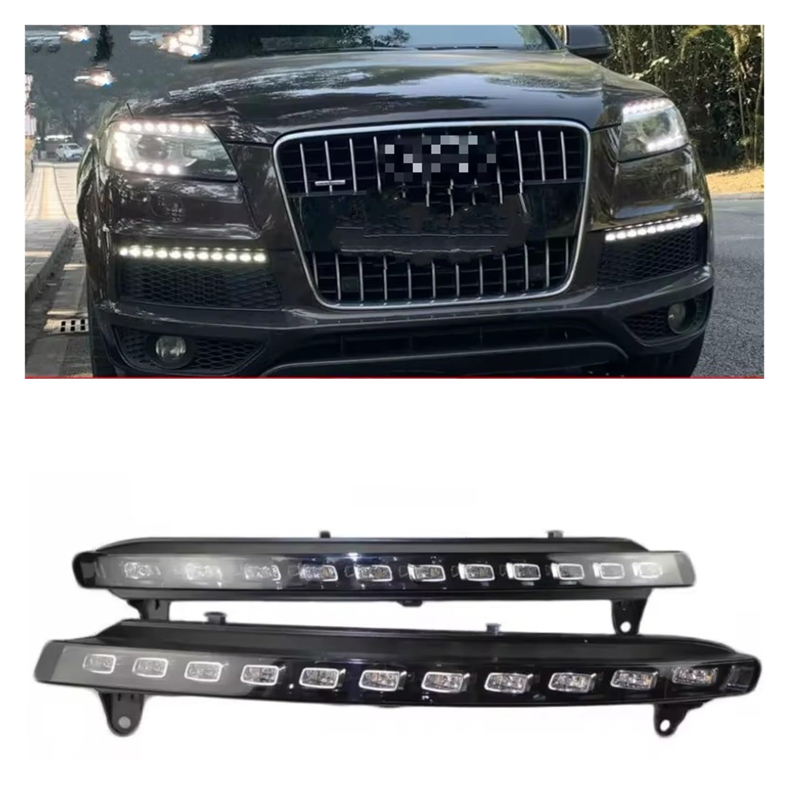 Auto Fari Per Per Q7 2010-2015 Funzione Indicatore Direzione Giallo Dinamico Auto DRL Impermeabile 12V LED Luce Marcia Diurna Lampadina Fendinebbia Fanali Fendinebbia