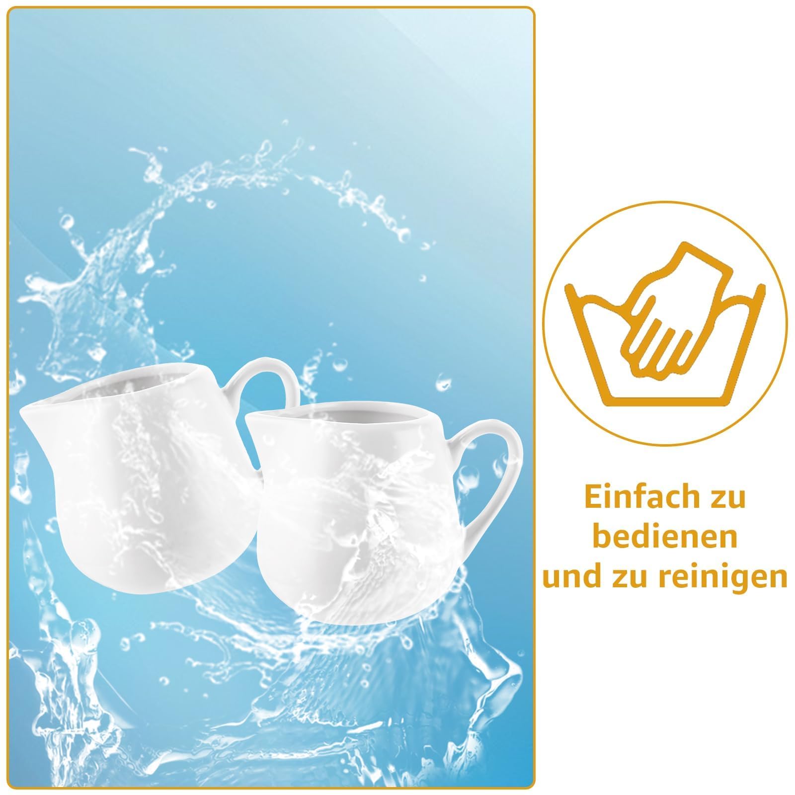 Milchkännchen Porzellan, 8 Stück Milchkännchen Weiß 240ml Milchkännche Großes Milchkanne Espressogießer, Schaumkännchen Groß Espressokanne für Kaffee, Milch, Saucen, Cafe, Küche