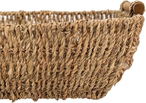 Miniatura 9 de HOMESTEAD Cesta de almacenamiento de jacinto con mango de madera