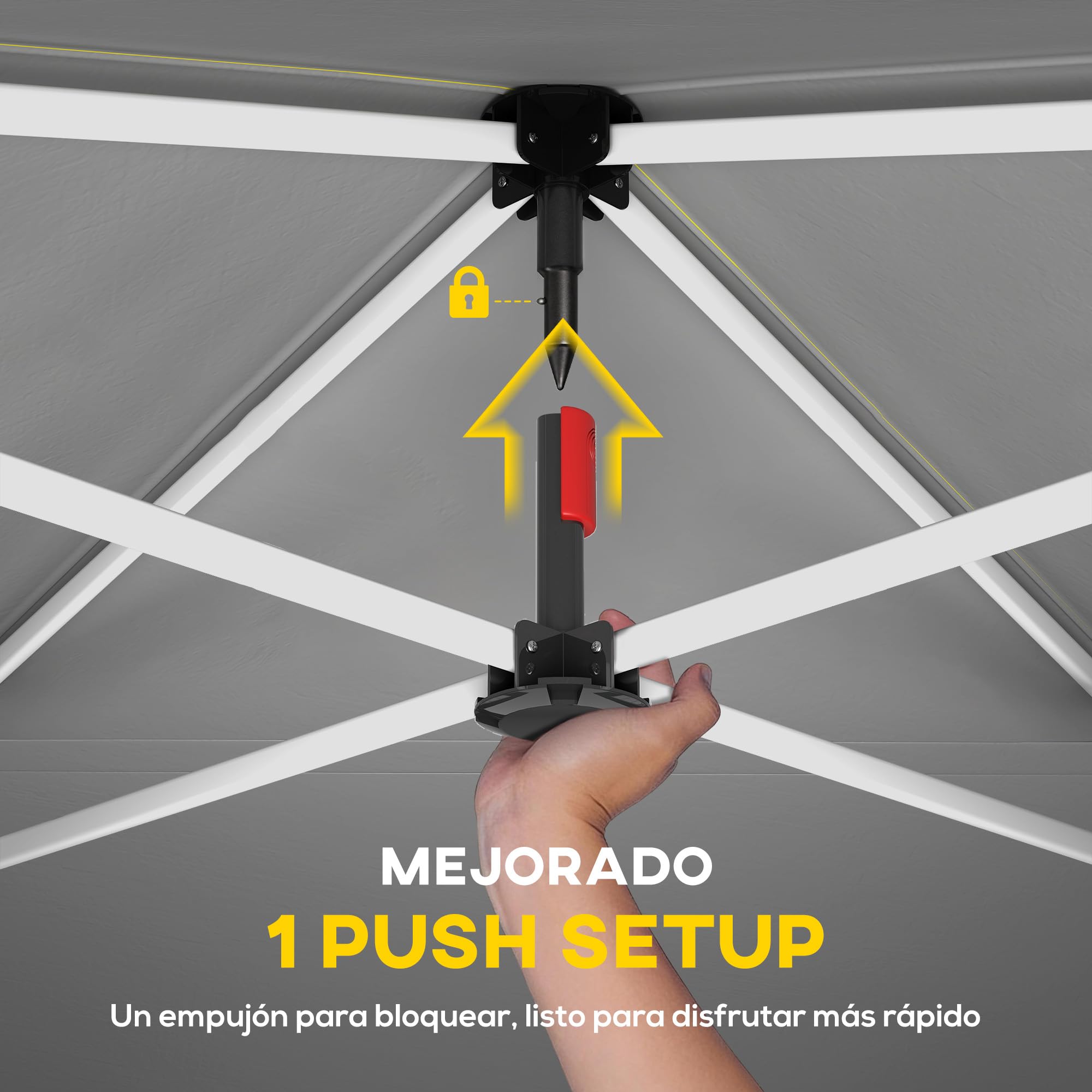 Outsunny Carpa Plegable 3x3 m, Pop-up, con 4 Laterales Extraíbles, Cenador de Jardín con UPF50+, Bloqueo Central, Altura Ajustable, Bolsa de Transporte, Sacos Arena, Gazebo para Exterior, Gris Oscuro