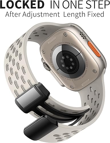 Miniatura 2 de Correa deportiva magnética antisudor para Apple Watch, correas de silicona impermeable y transpirable. Para compatible con iWatch Ultra SE Series