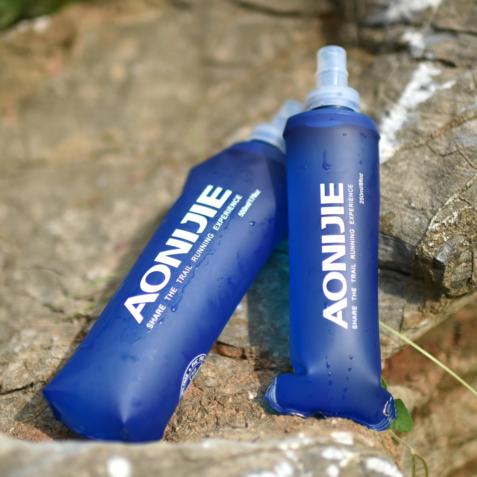 TRIWONDER Soft Flask TPU Botella Blanda de Hidratación Plegable Sin Fugas para Mochila de Hidratación Cinturón Correr Ciclismo Maratón Senderismo (250ml - 1 pieza)