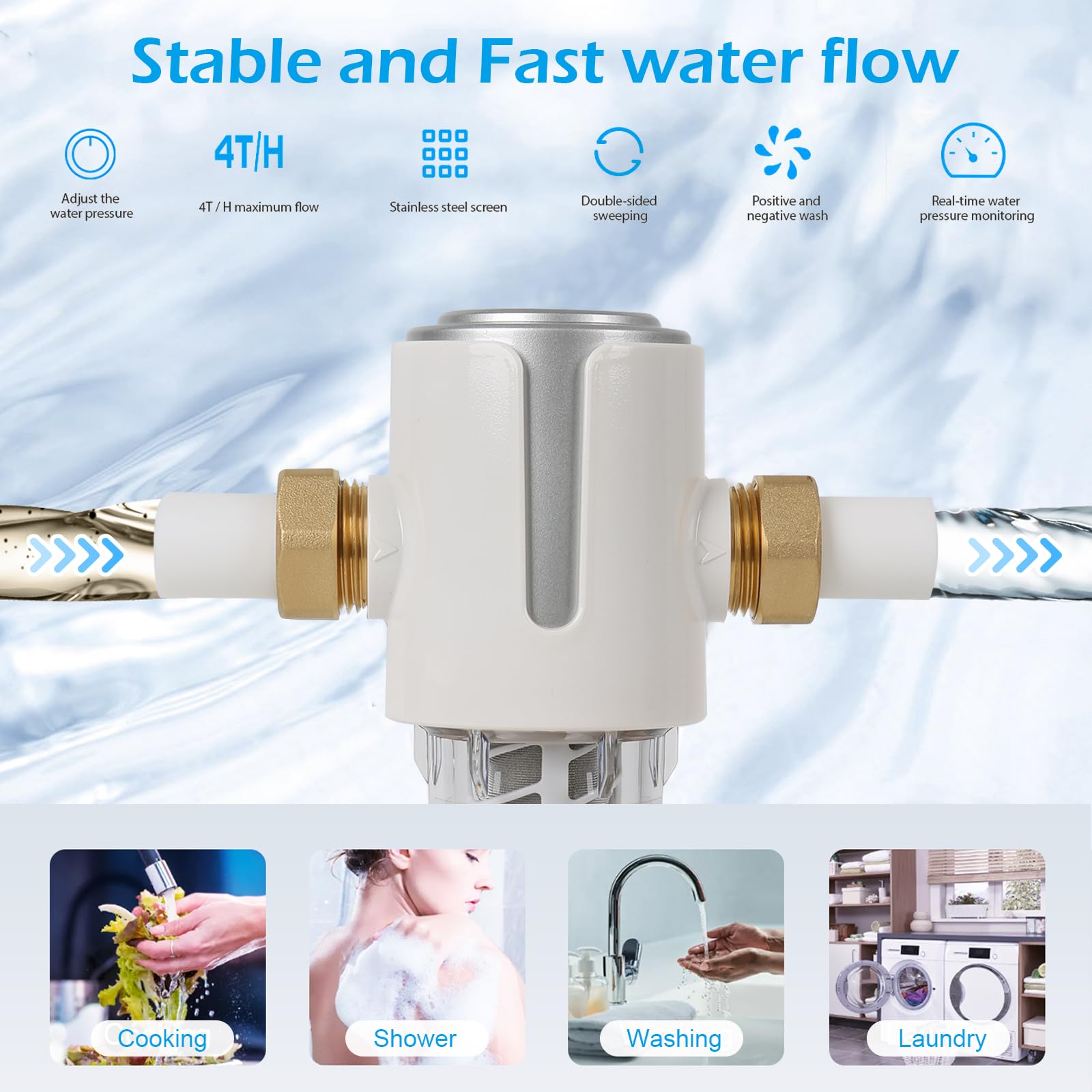 Filtro Acqua Sedimenti Spin-Down - 40 Micron, Riutilizzabile, In Ottone, Per Pozzo E Tubazioni, 1/2 Pollice - Foto 5