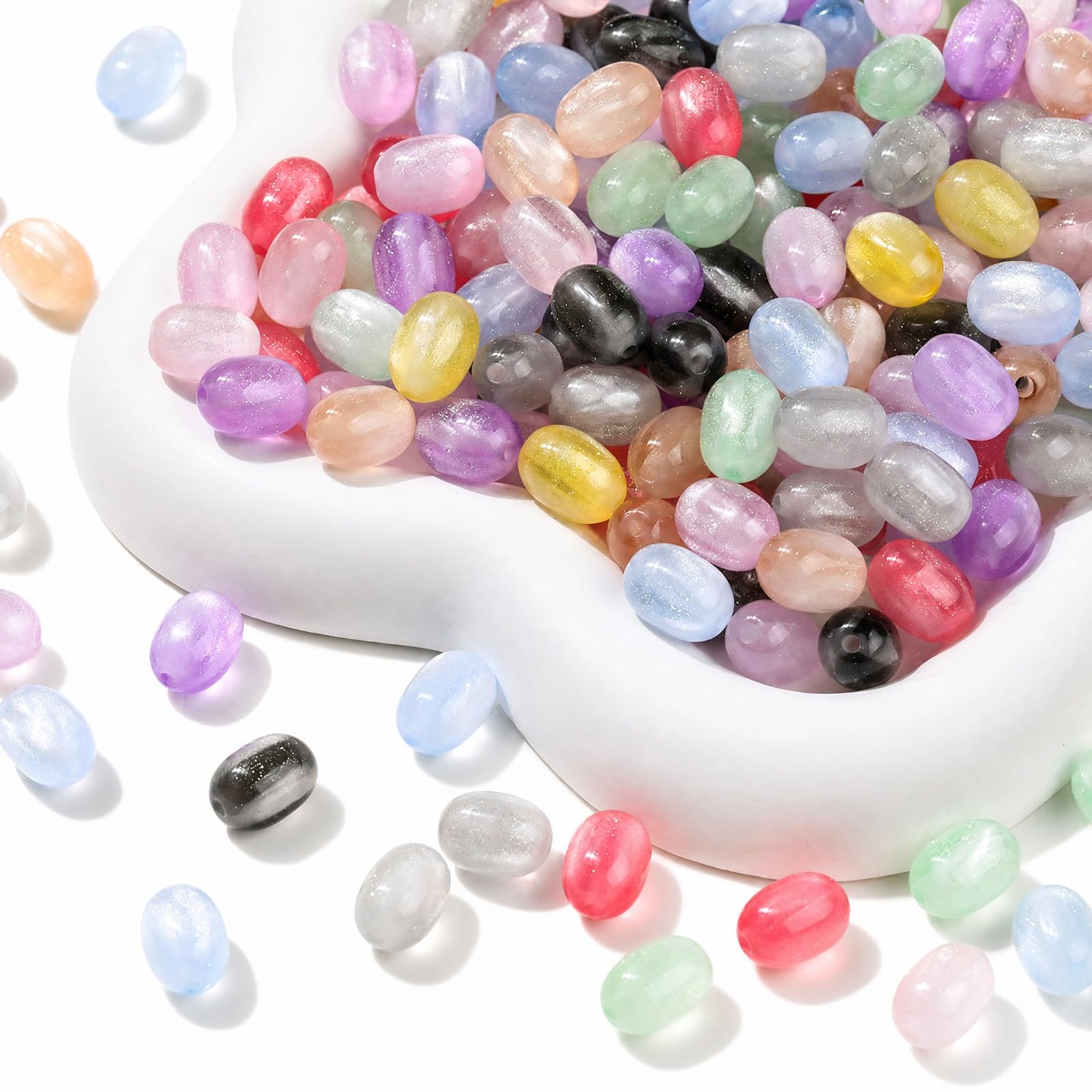 Perles ovales UV œil de chat pour sublimer vos bijoux d'été faits main au soleil