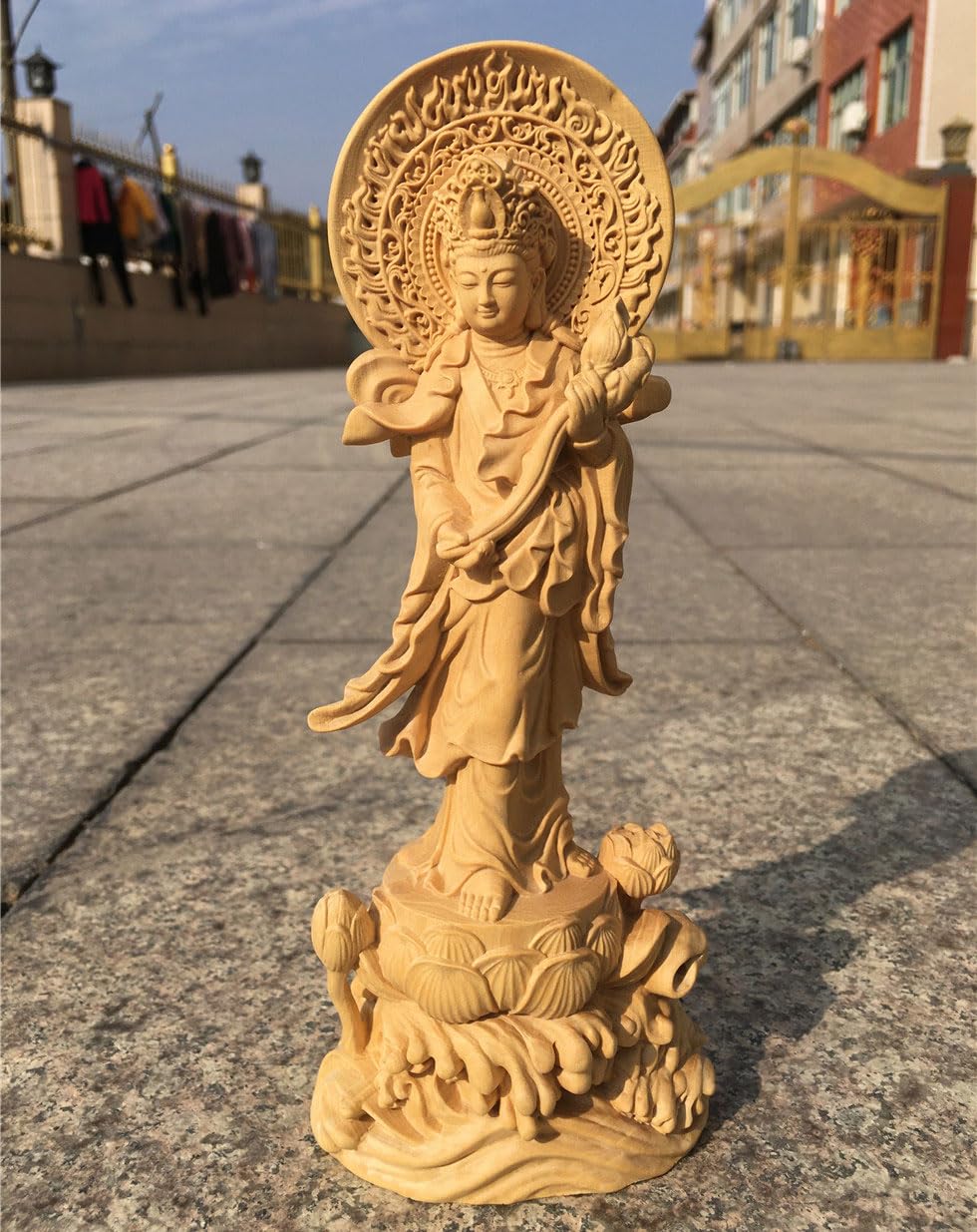 仏像 勢至菩薩 午年生ま木彫り 阿弥陀仏 脇侍 仏壇 瞑想 インテリア 